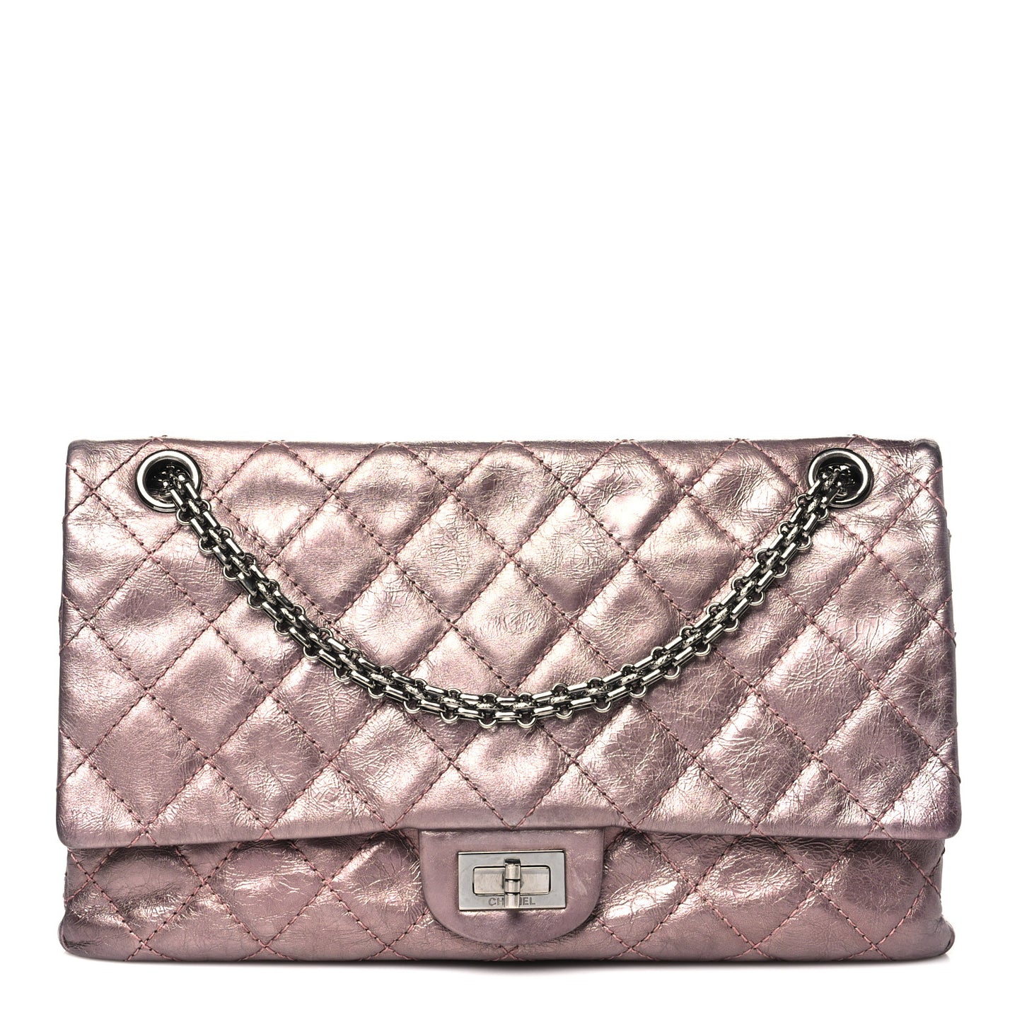 Metallic Aged Calfskin Quilted 2.55 Reissue 226 Flap Rose Fonce
