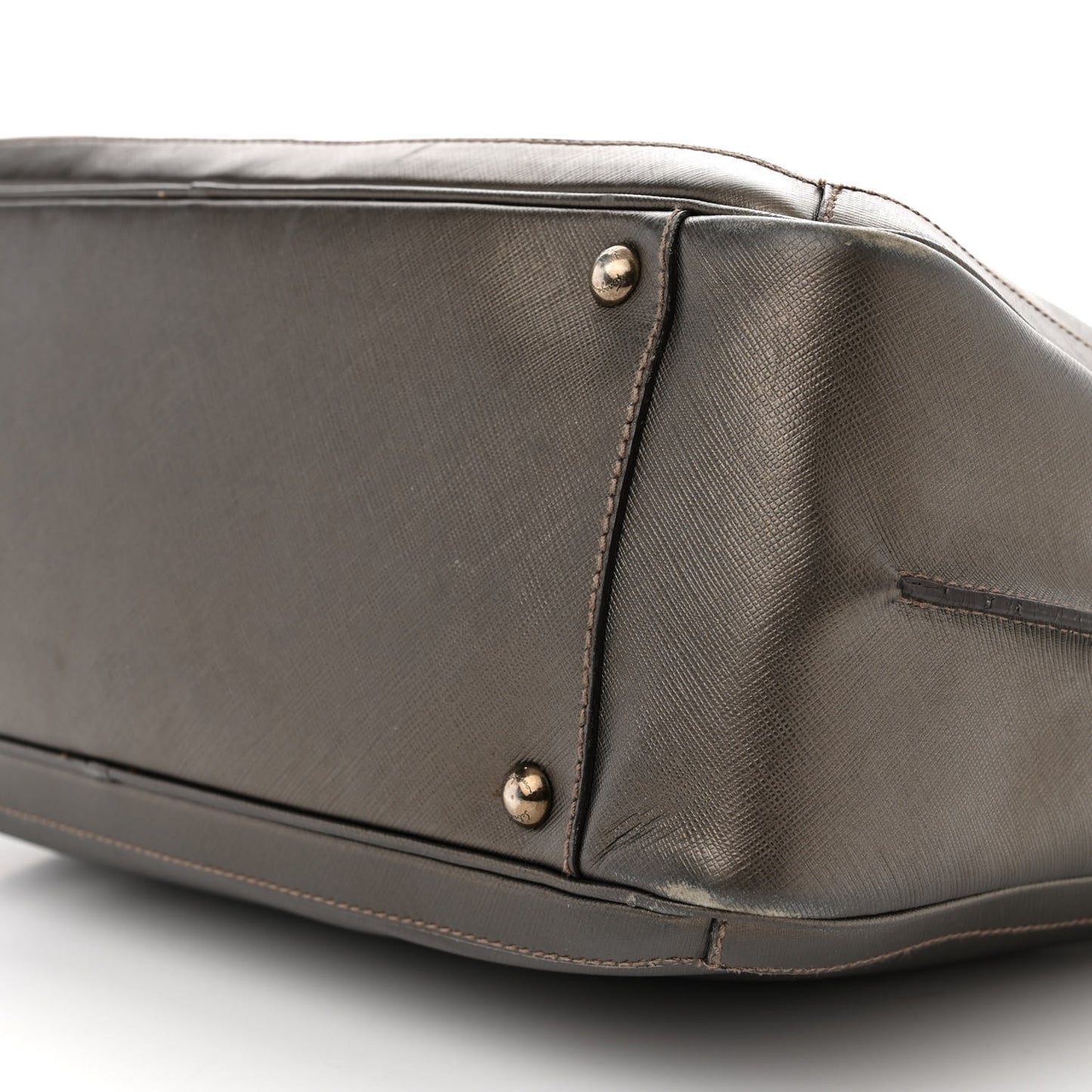 Hammered Calfskin Gancini Briefcase Grey