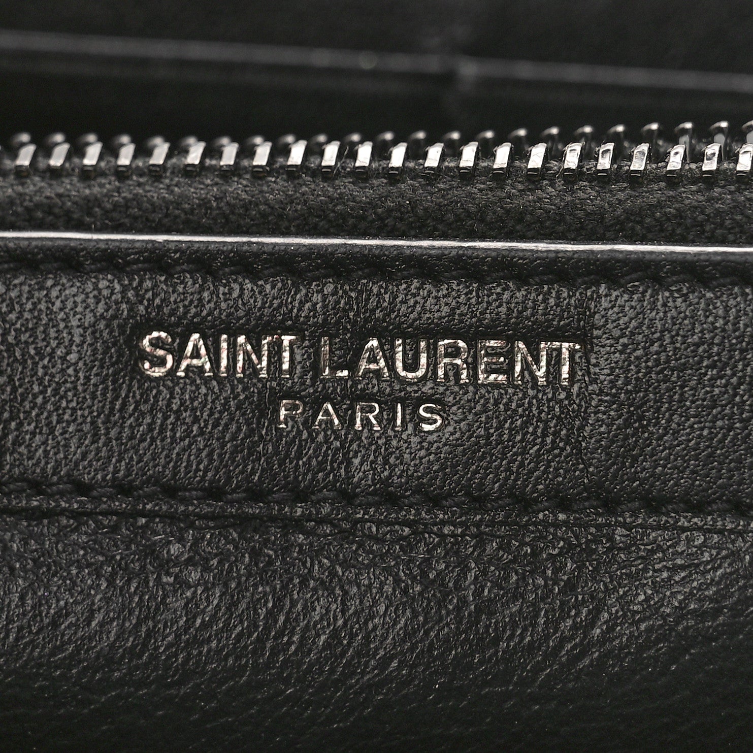 Saint Laurent Metallic Striped Monogram Chain Wallet Red Black 7 of 10