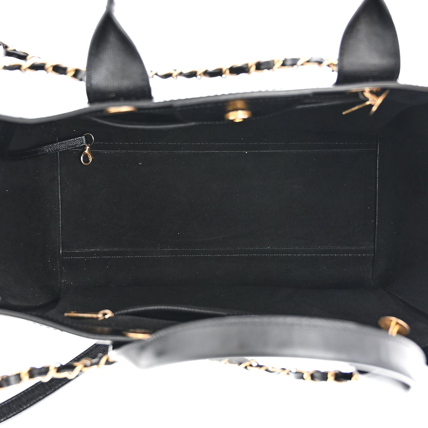 Caviar Medium Studded Deauville Tote Black