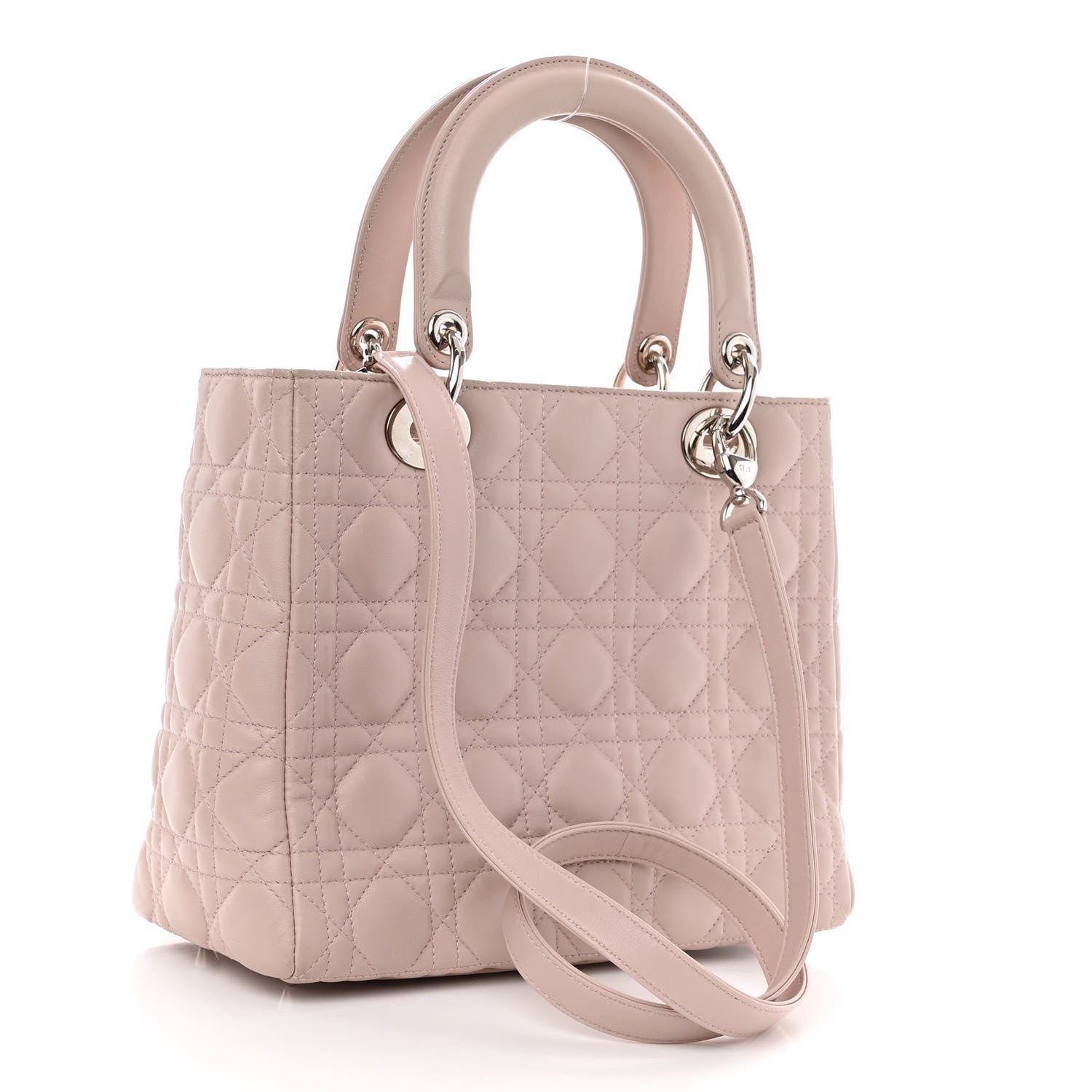 Christian Dior Lambskin Cannage Medium Lady Dior Light Pink 3 of 11