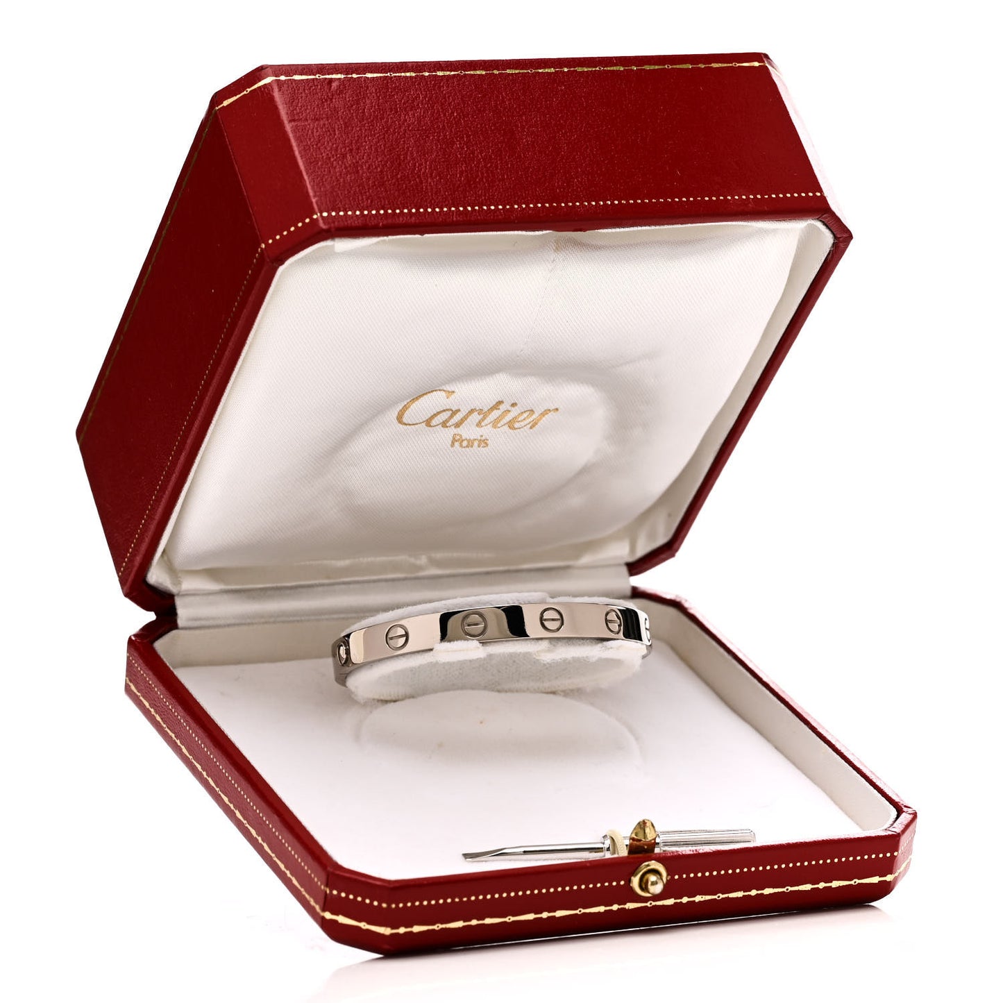 18K White Gold LOVE Bracelet 16