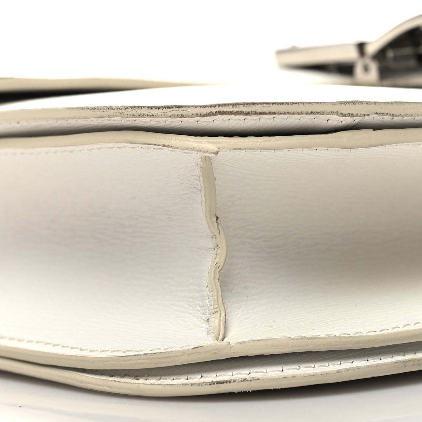 Liege Calfskin Medium Classic Box Flap Bag White