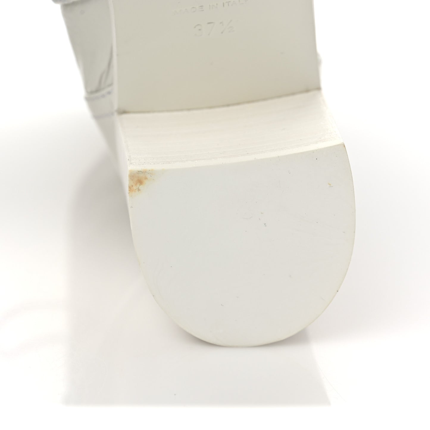 Crumpled Calfskin Quilted Cap Toe Short Boots 37.5 White Black