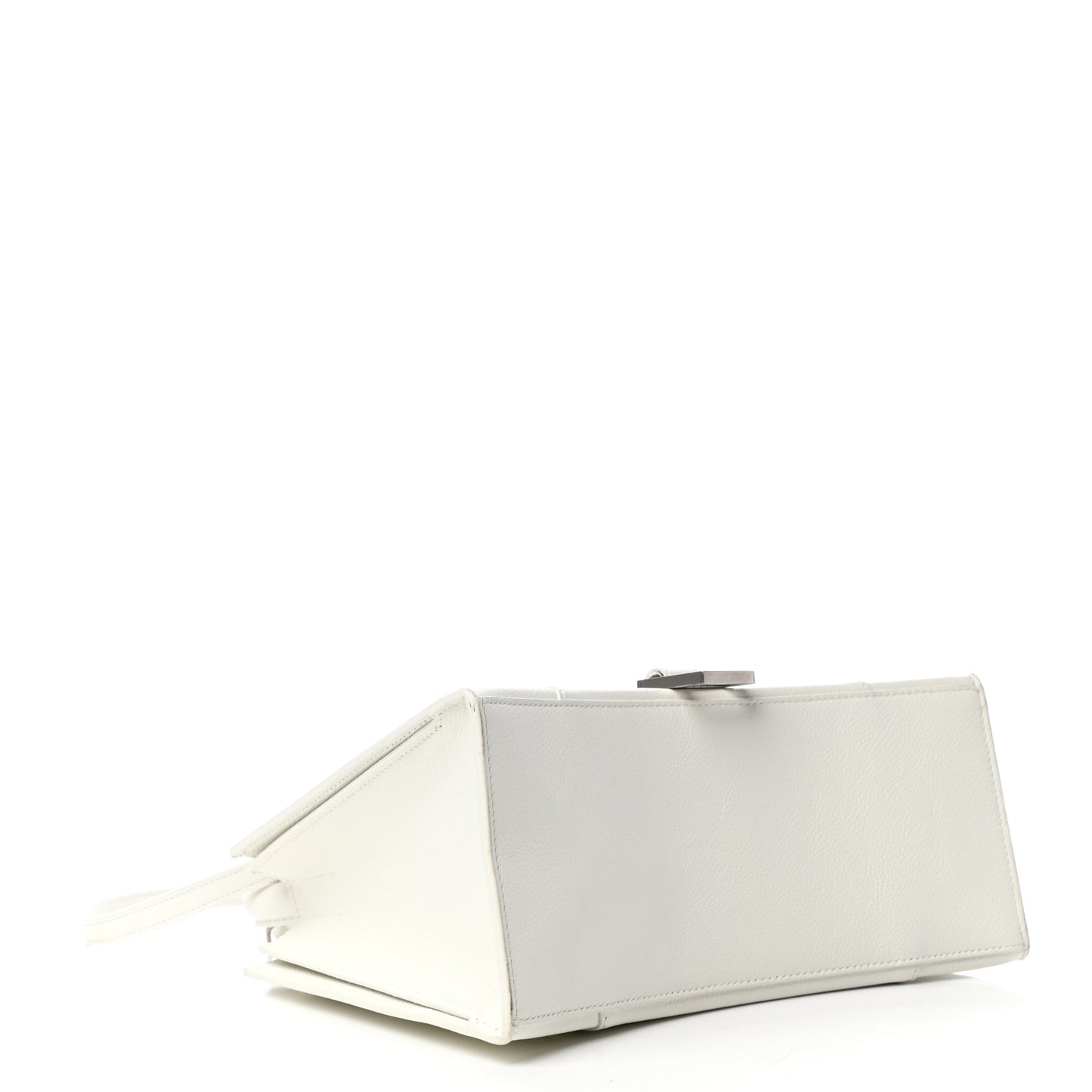 Grained Calfskin XS Hourglass East West Tote White