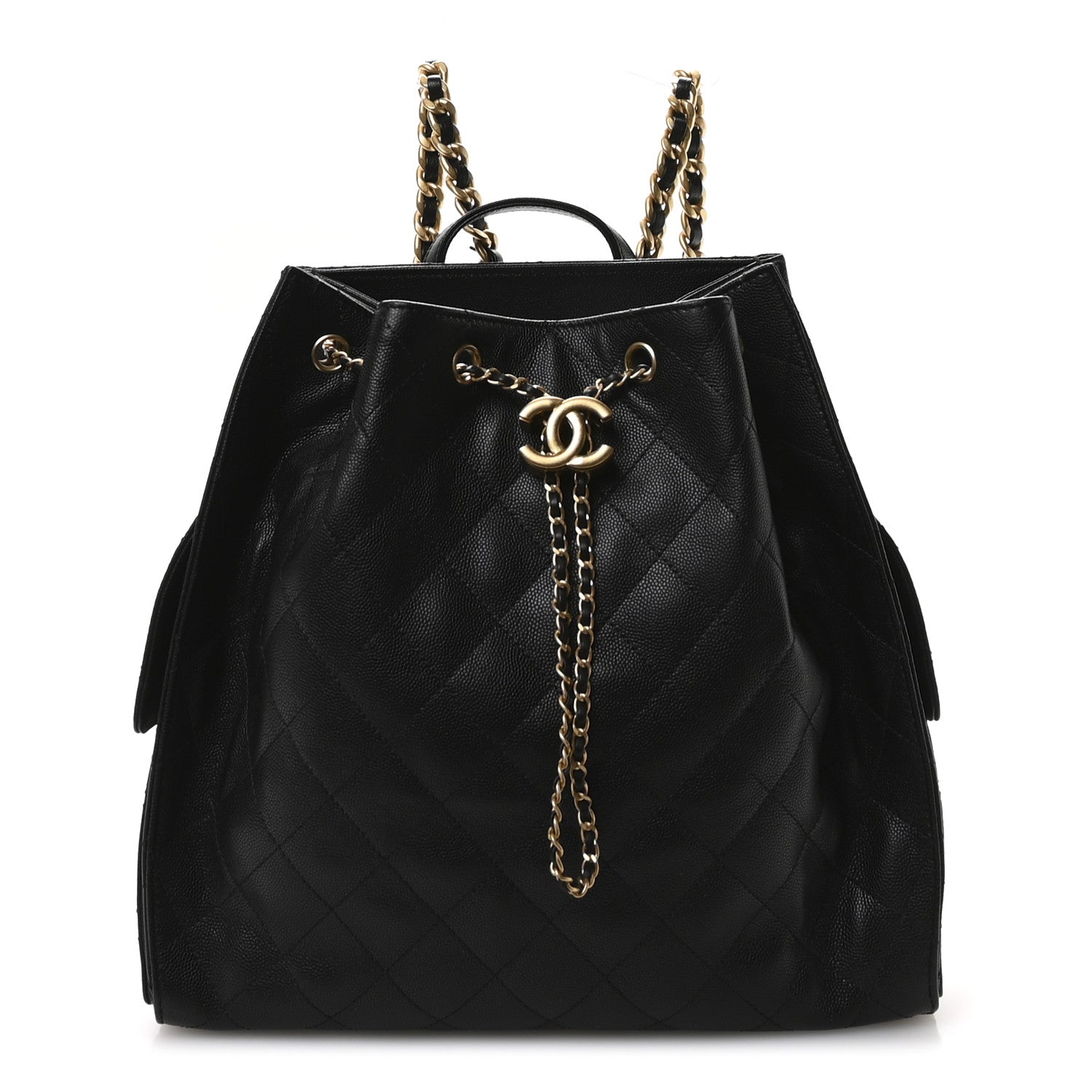 authentic chanel black quilted leather large backpack Chanel Caviar Quilted Large Chanel 25 Backpack Black 1763755 – FASHIONPHILE