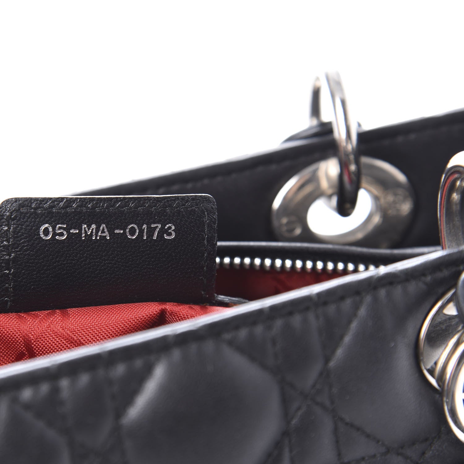 Christian Dior Lambskin Cannage Medium Lady Dior Black 9 of 10