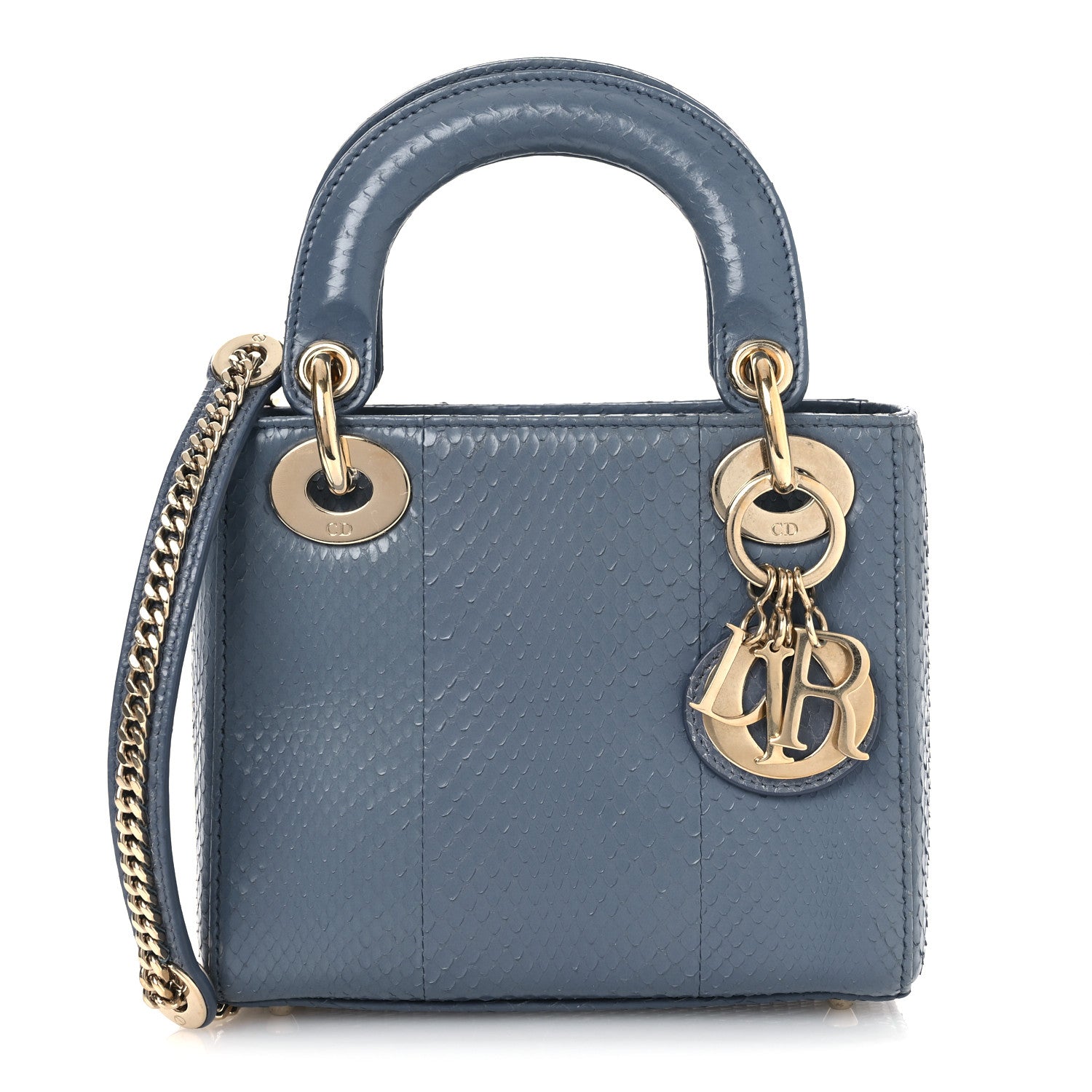 Christian Dior Snakeskin Mini Lady Dior Dark Blue 1776018