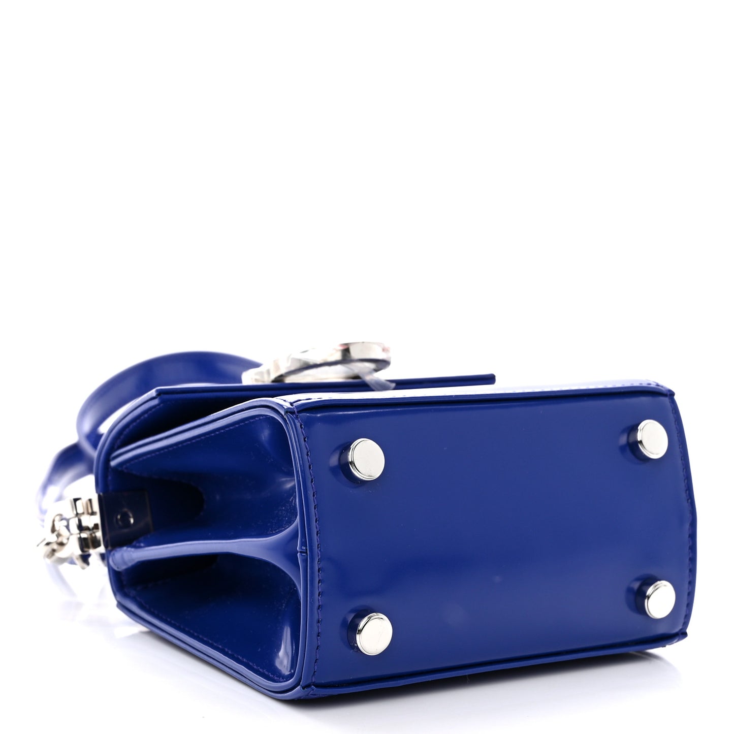 Brushed Calfskin Micro Iconic Top Handle Bag Lapis Lazuli