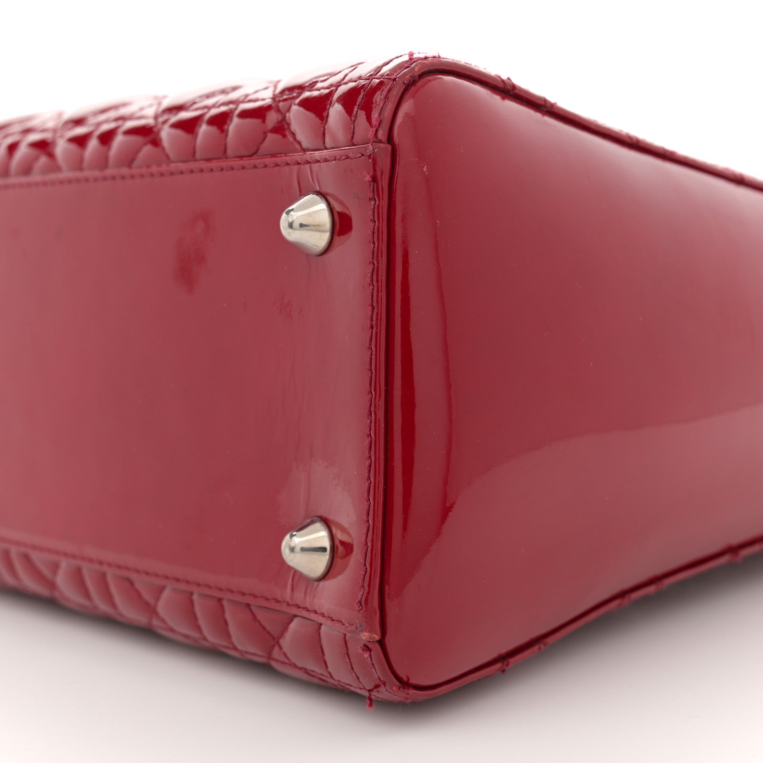Christian Dior Patent Cannage Large Lady Dior Red 10 of 15