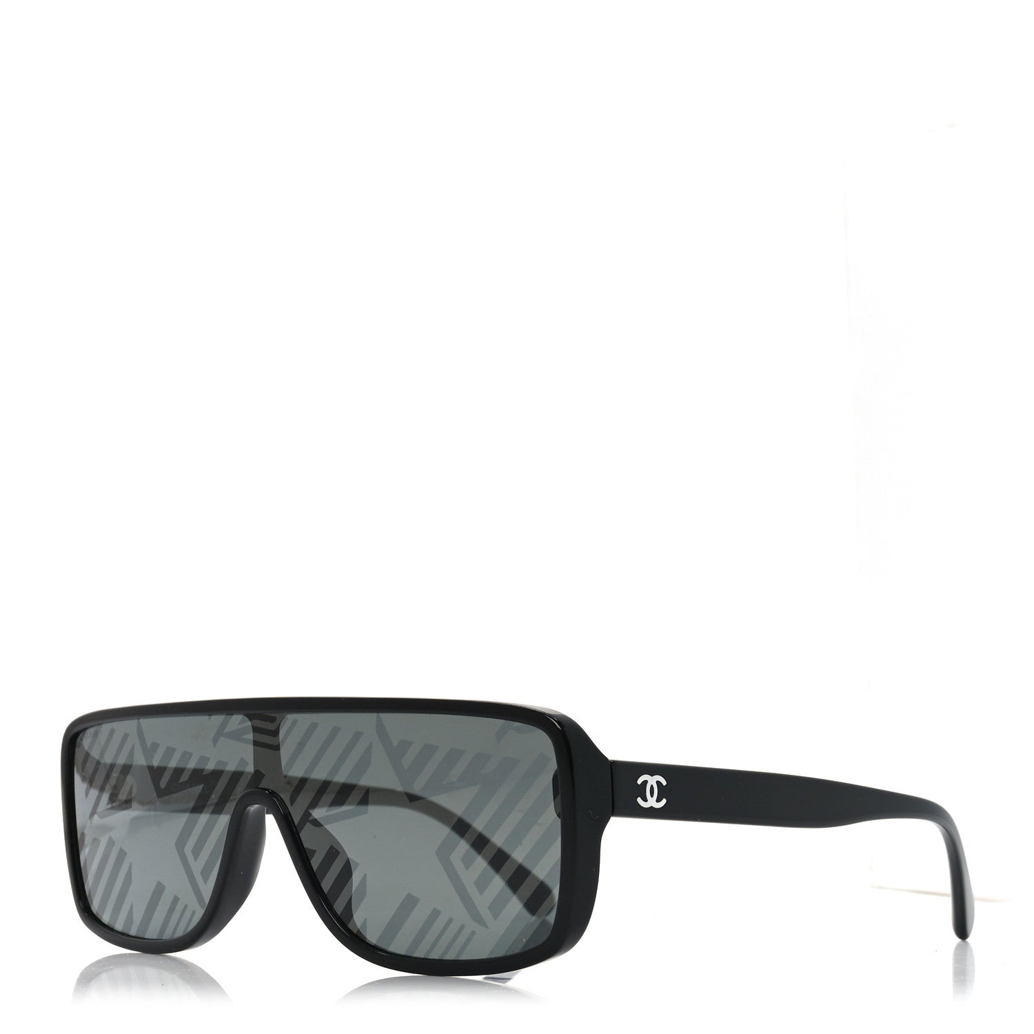 Chanel Acetate Shield 71540 Sunglasses Black 1779075 – FASHIONPHILE