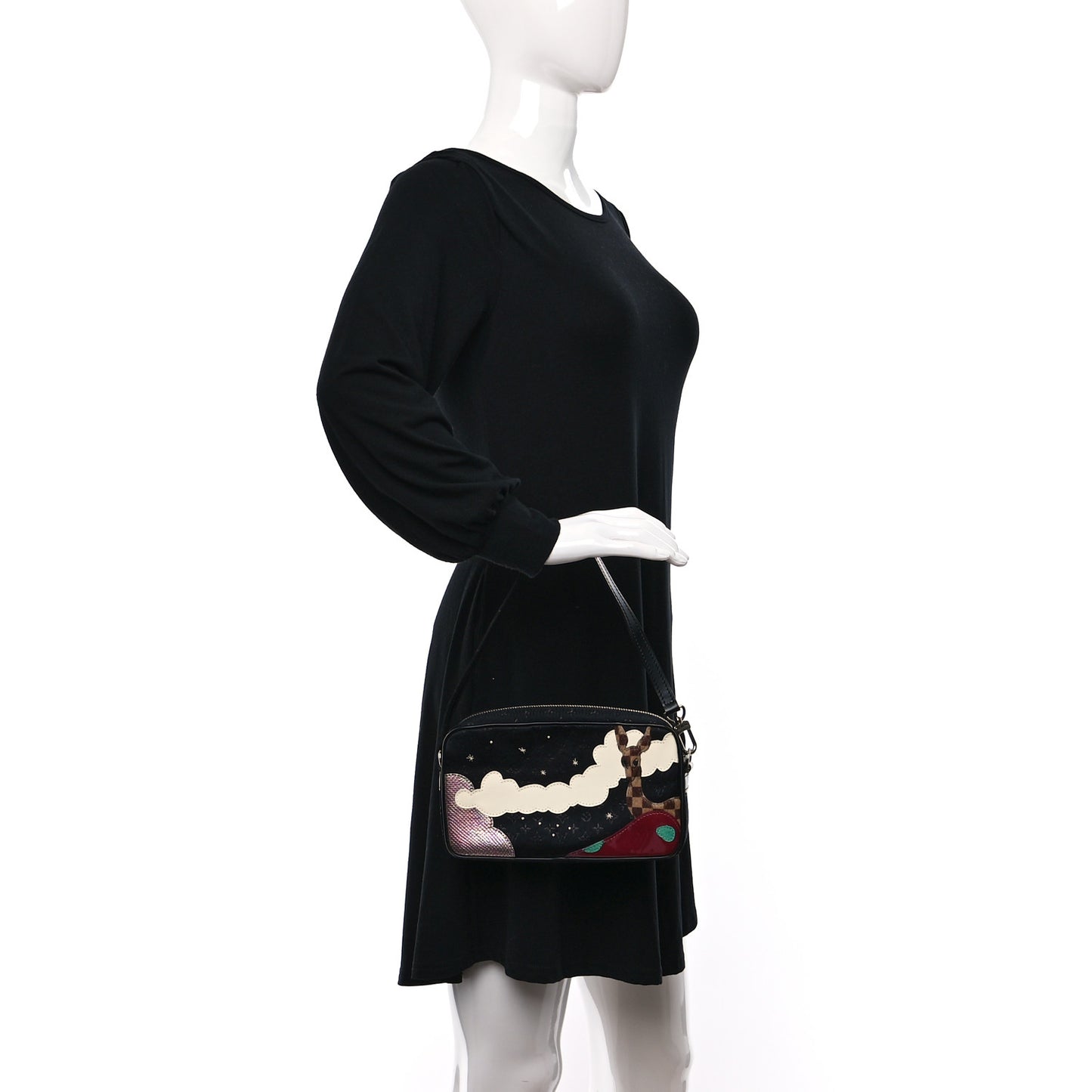 Satin Mini Monogram Conte De Fees Pochette Black
