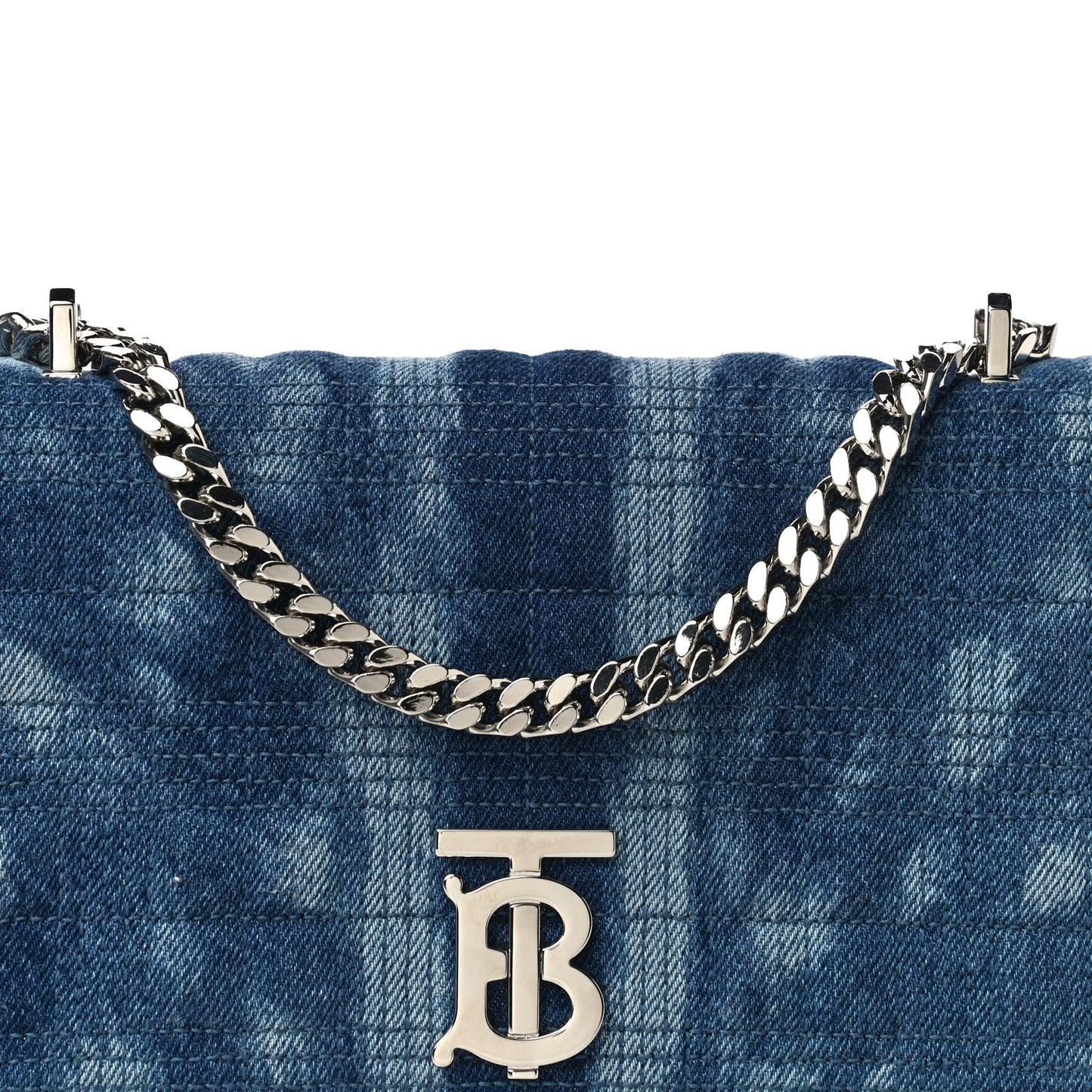 Denim Quilted Small Lola Bag Blue