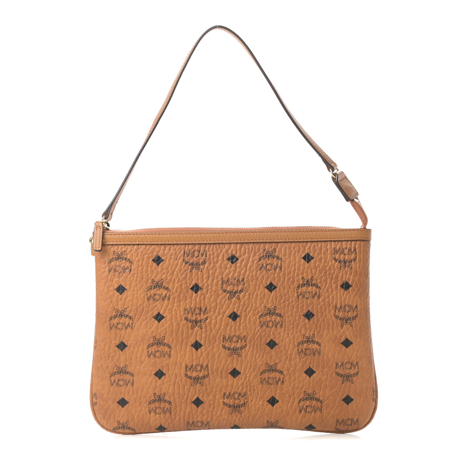 MCM Visetos Liz Shopper Tote Pouch Cognac 776363 – FASHIONPHILE