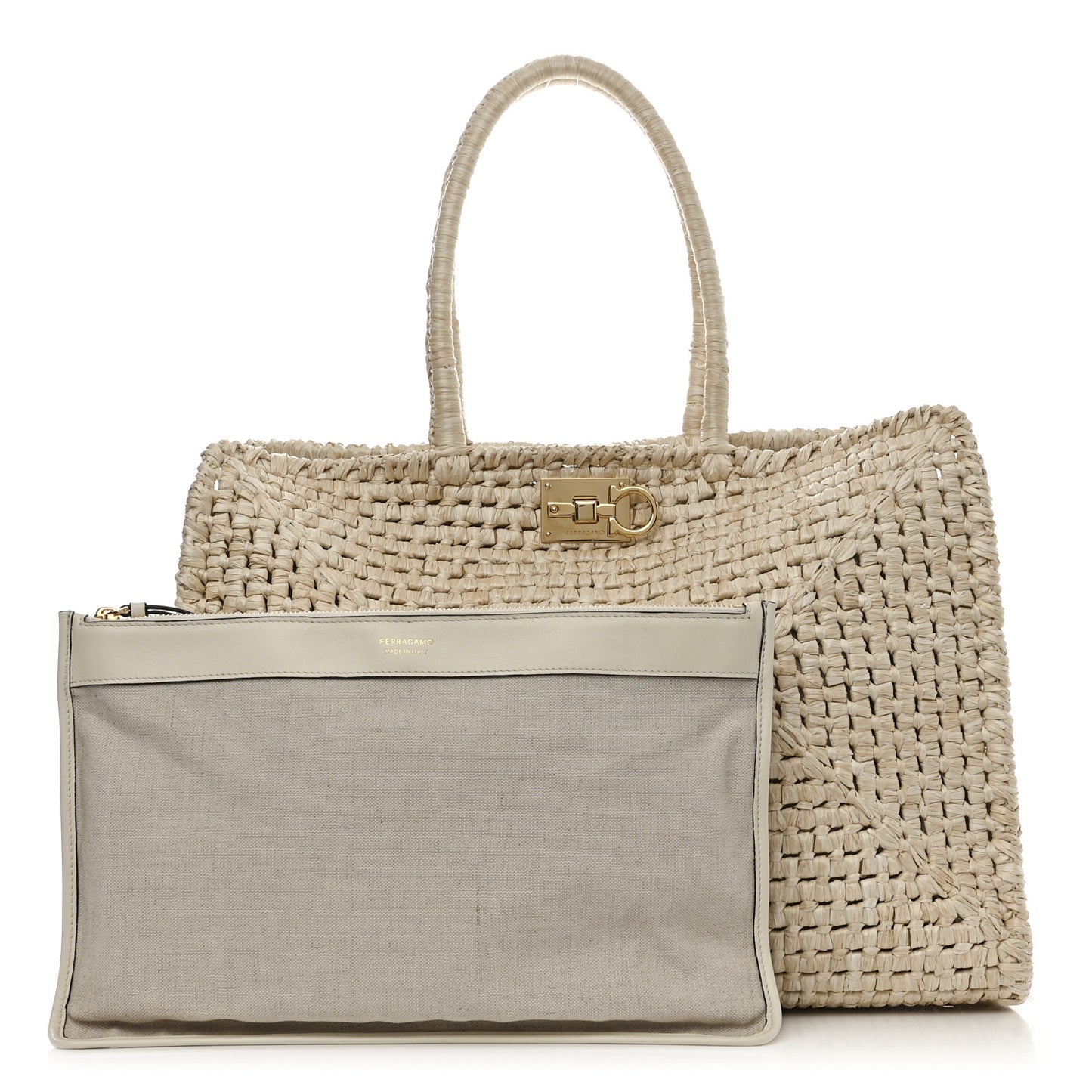 Raffia XL Studio Box Tote Natural