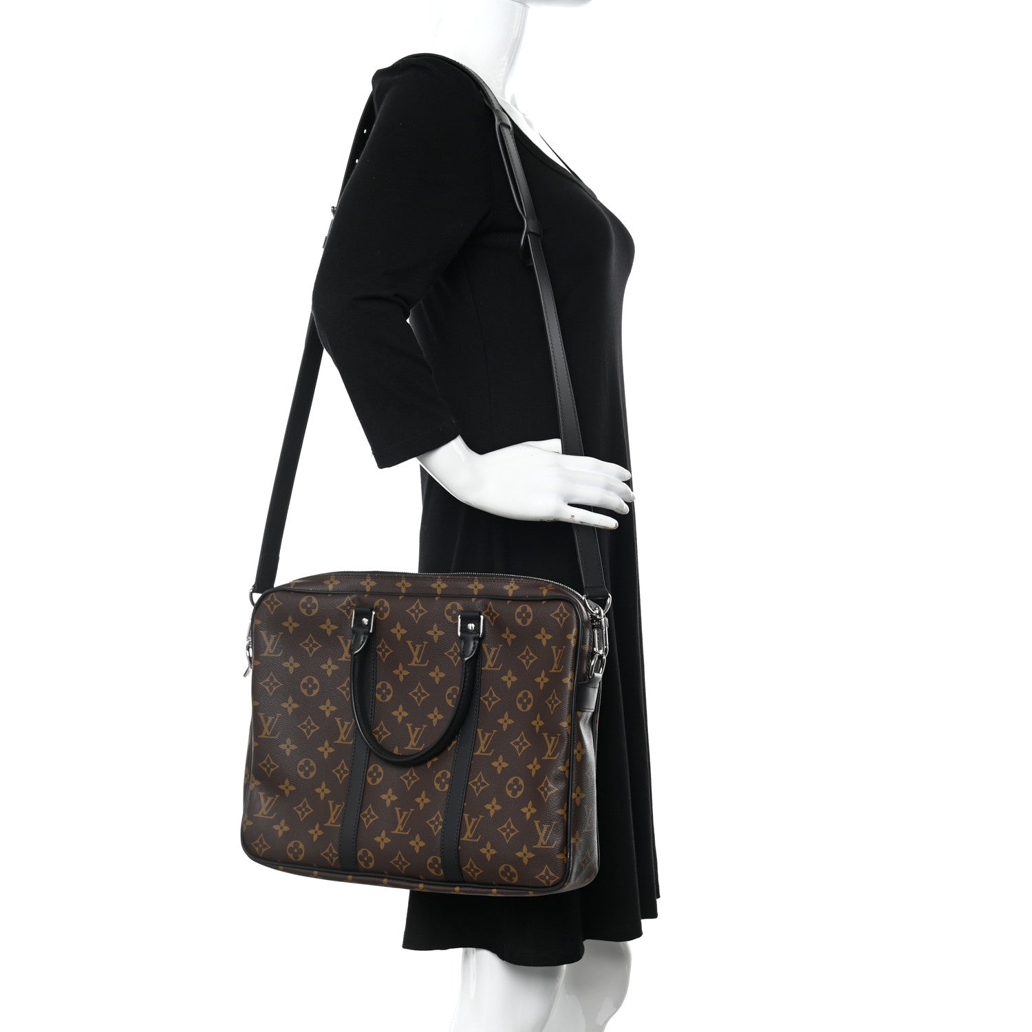 Louis Vuitton Monogram Macassar Porte-Documents Voyage PM 2 of 9