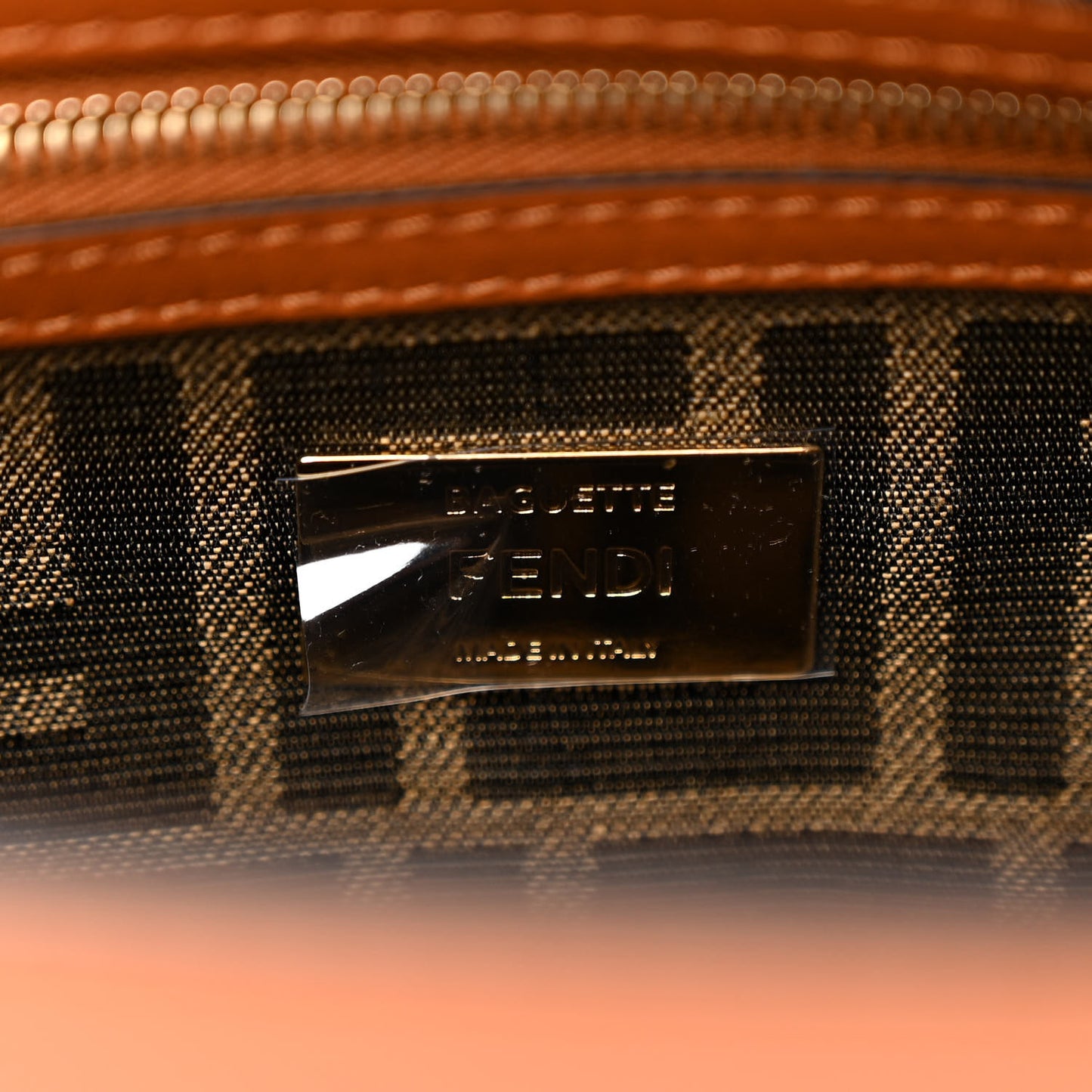 Shiny Nappa Multipocket Baguette Brandy