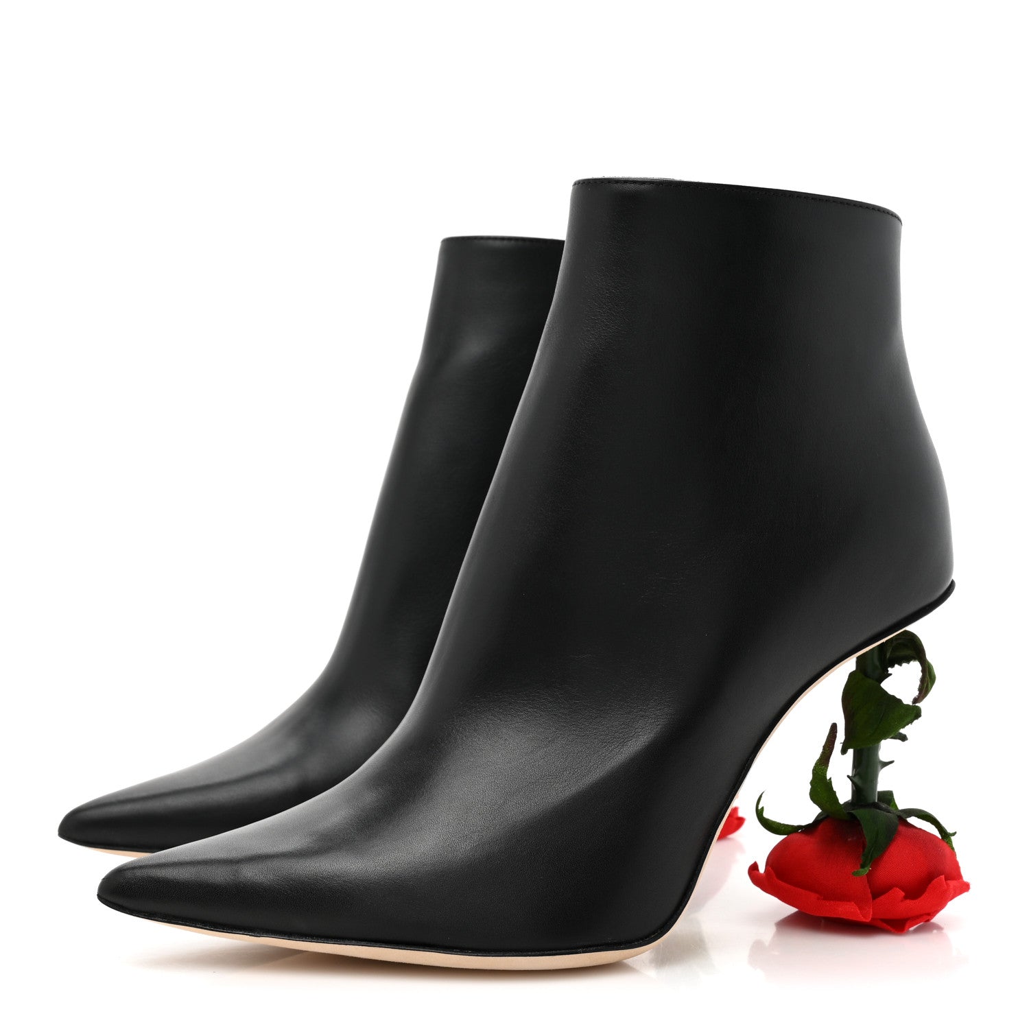 Loewe Calfskin Rose Boots 37 Black 3 of 9