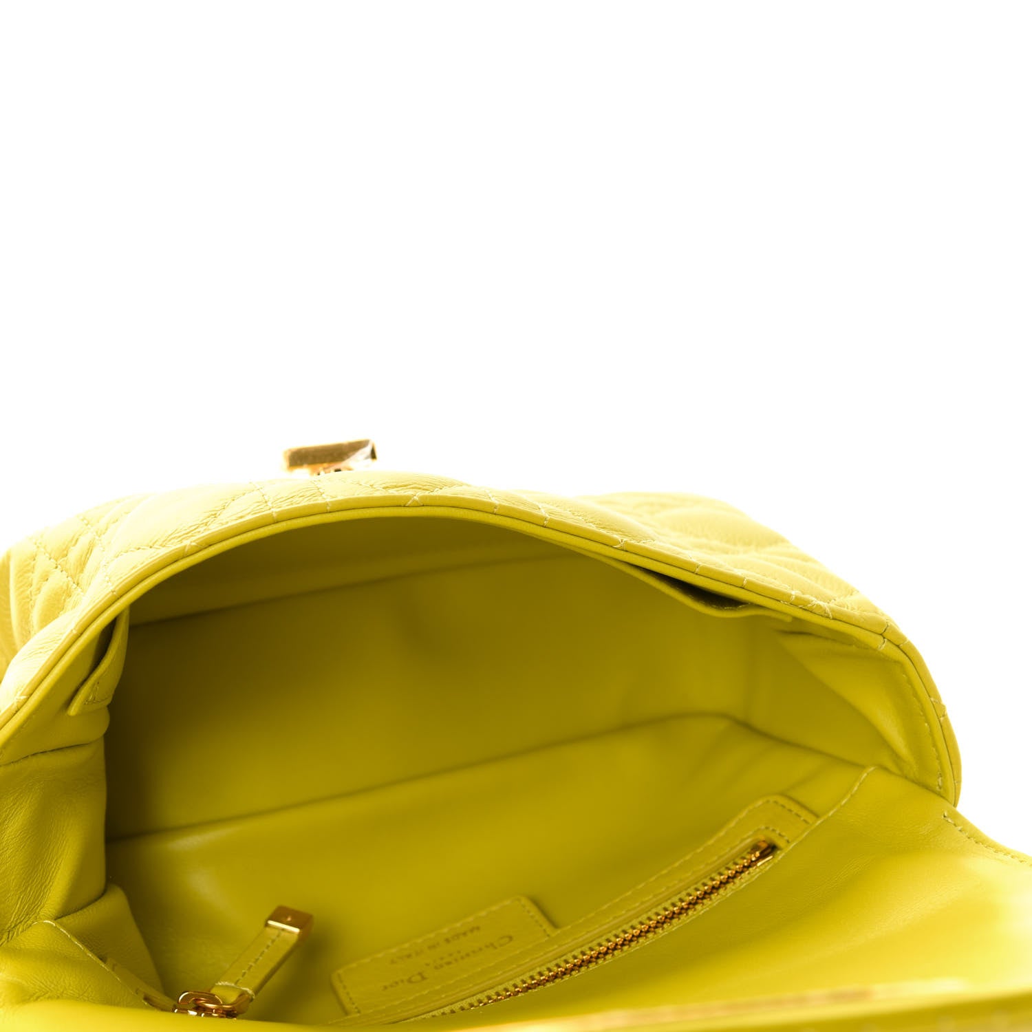 Christian Dior Calfskin Cannage Small Caro Bag Lime 5 of 10