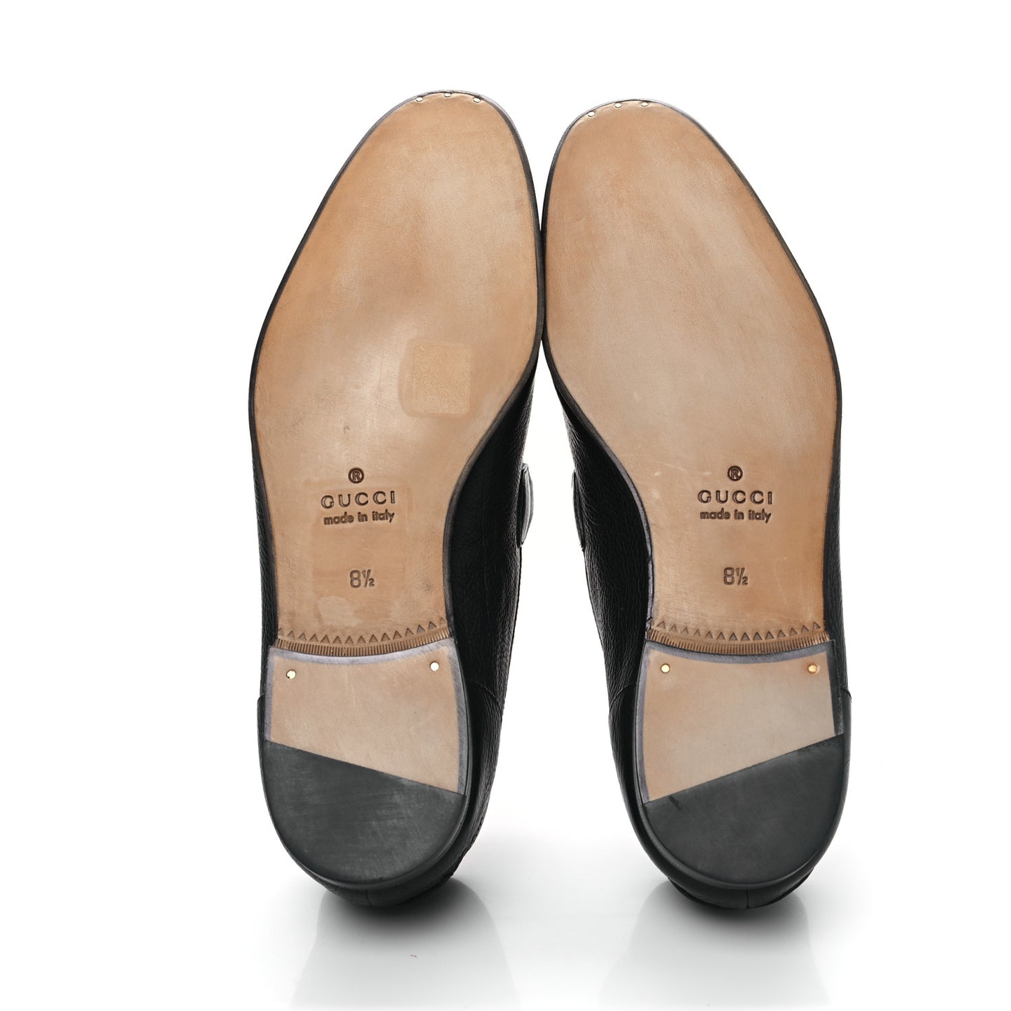 Calfskin Web Mens Horsebit Loafers 8.5 Black