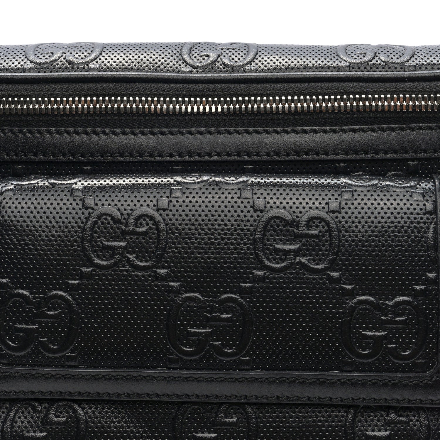 Gucci Calfskin GG Tennis Embossed Pocket Belt Bag Black 8 of 10