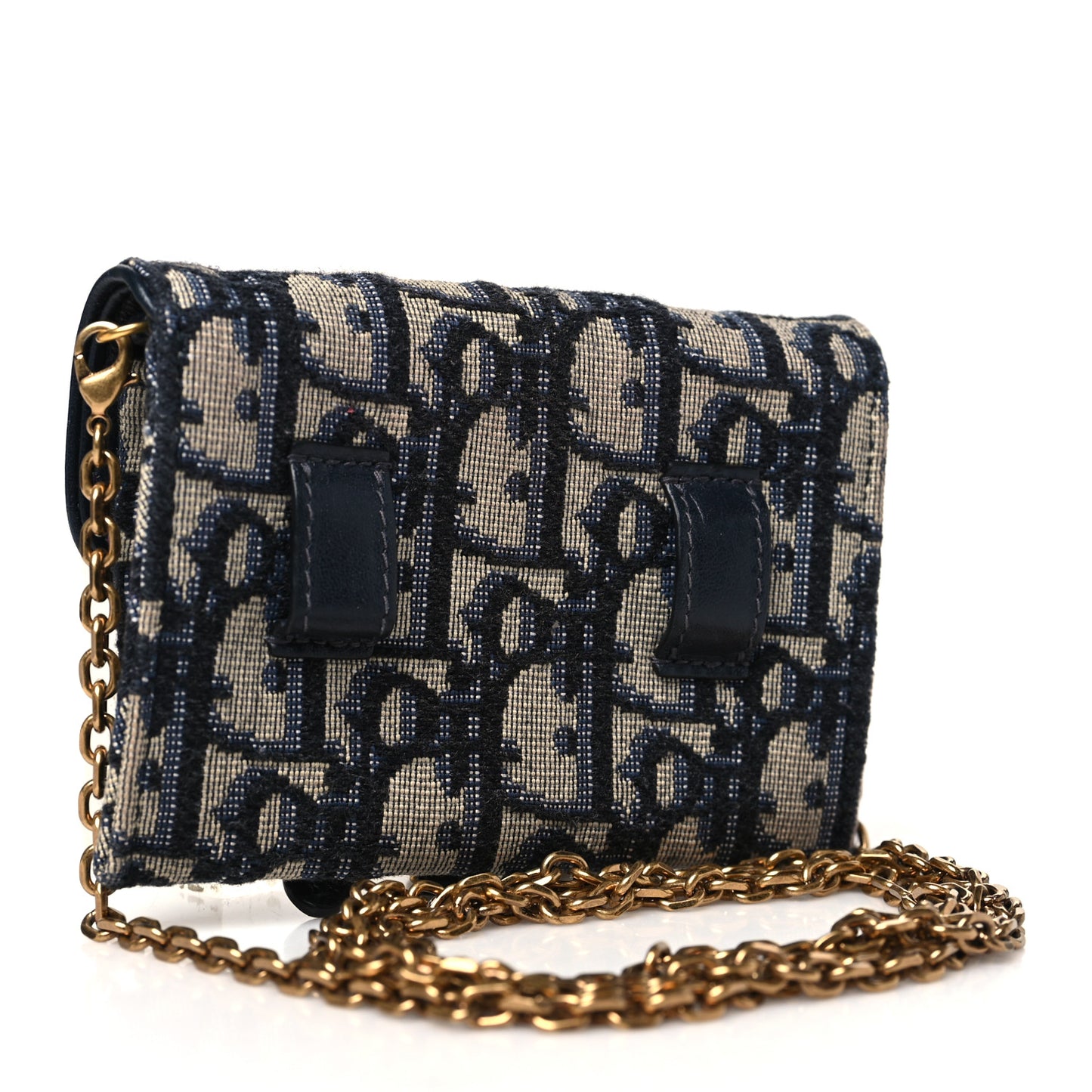 Oblique Nano Saddle Chain Pouch Blue