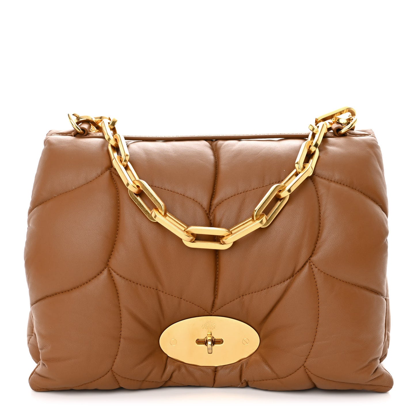 Nappa Pillow Quilted Little Softie Bag Tobacco Brown