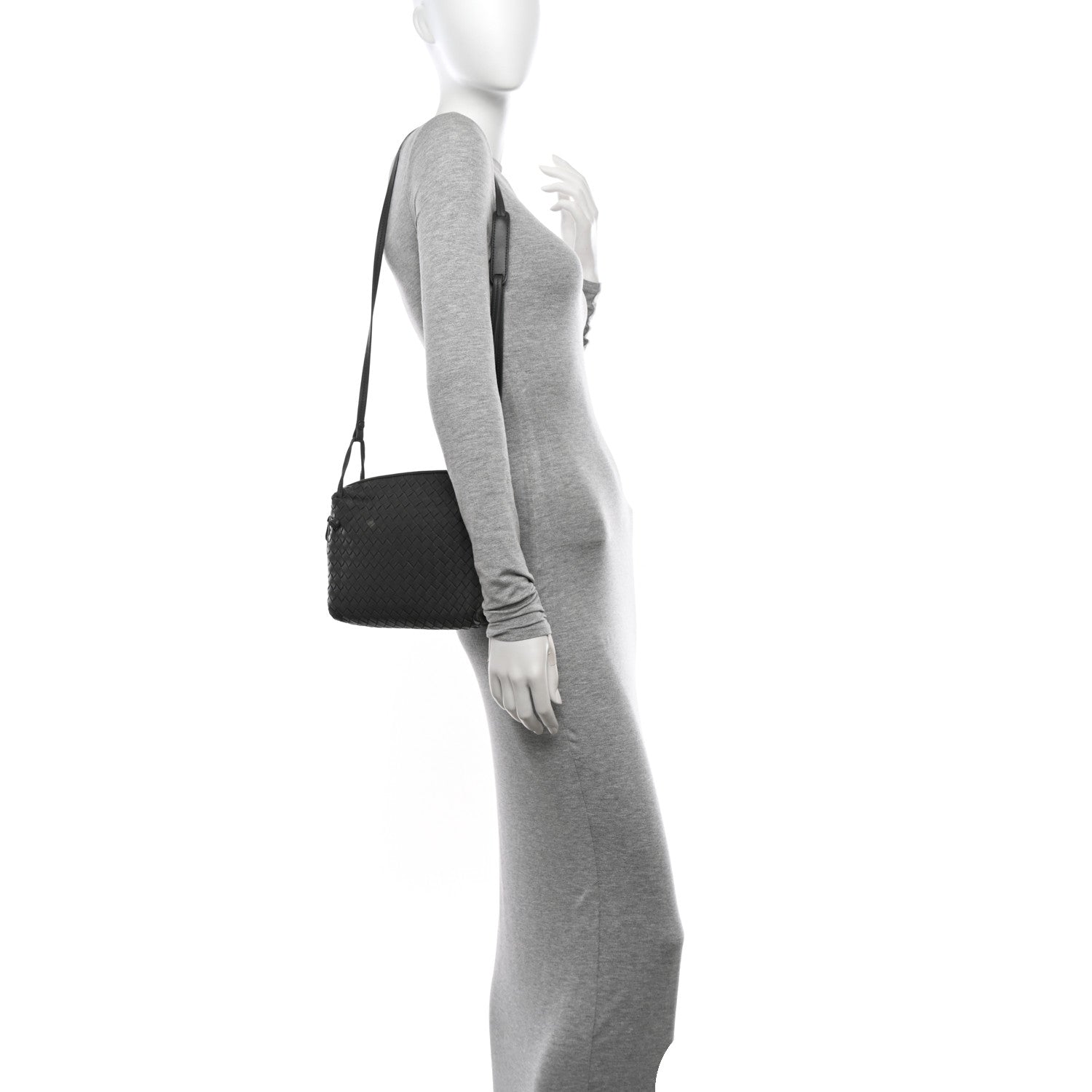 Bottega Veneta Nappa Intrecciato Nodini Crossbody Messenger New Light Grey 2 of 18