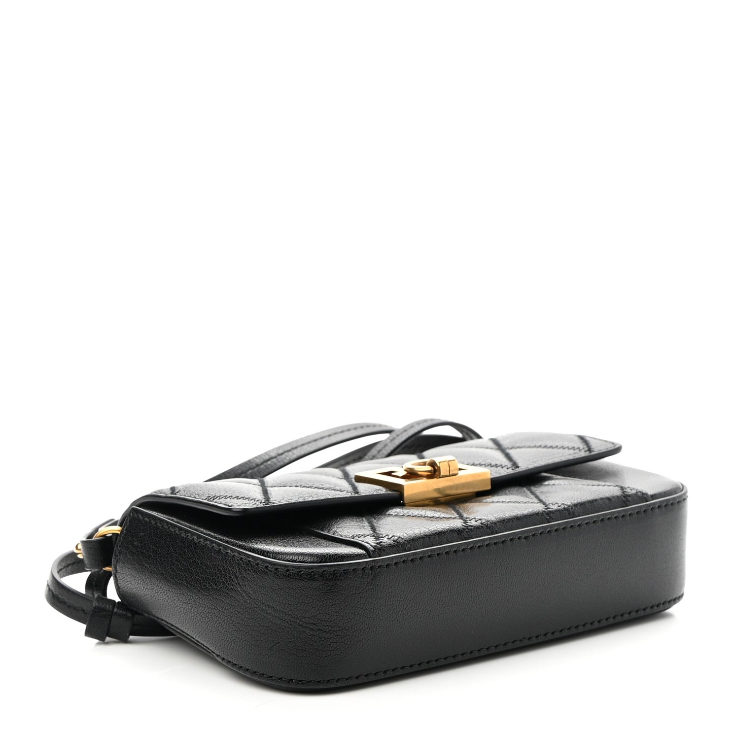 Goatskin Quilted GV3 Mini Pocket Convertible Bag Black