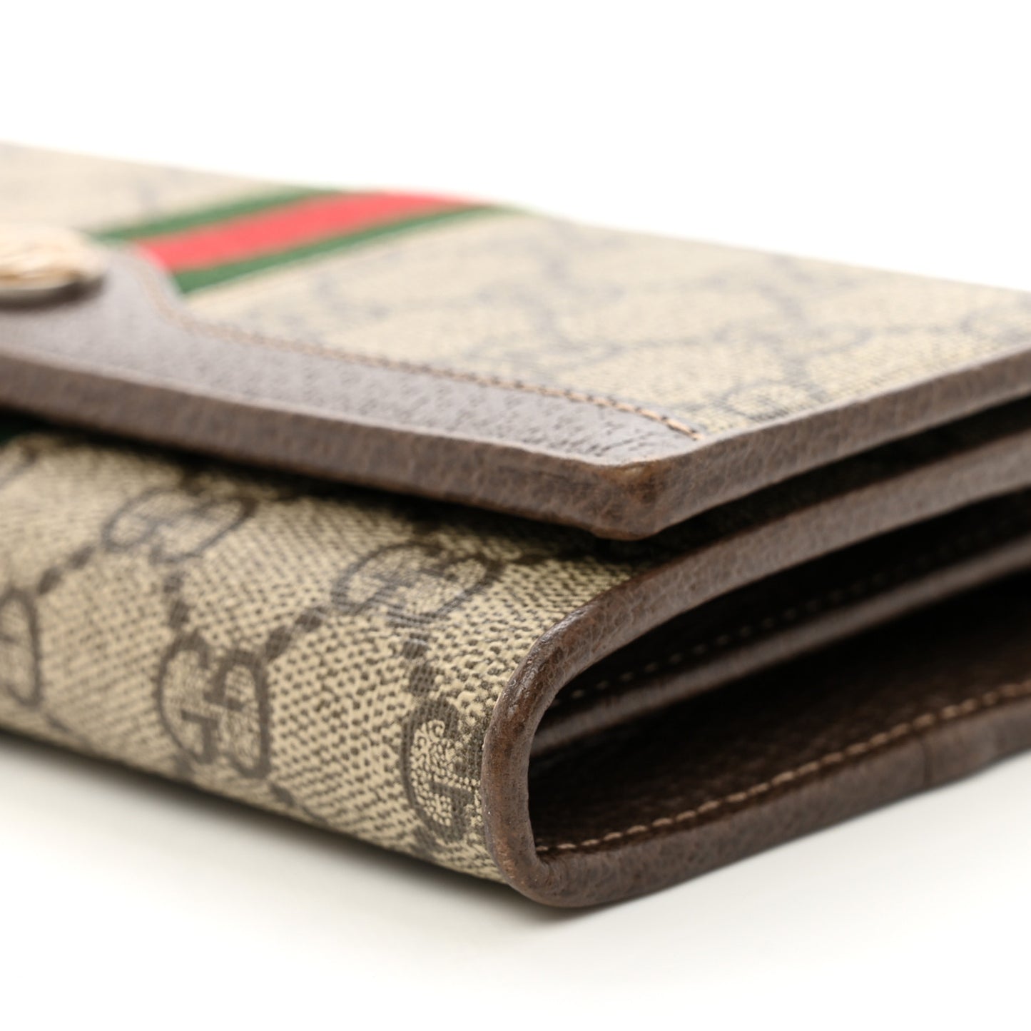 GG Supreme Monogram Web Ophidia Wallet On Chain Brown