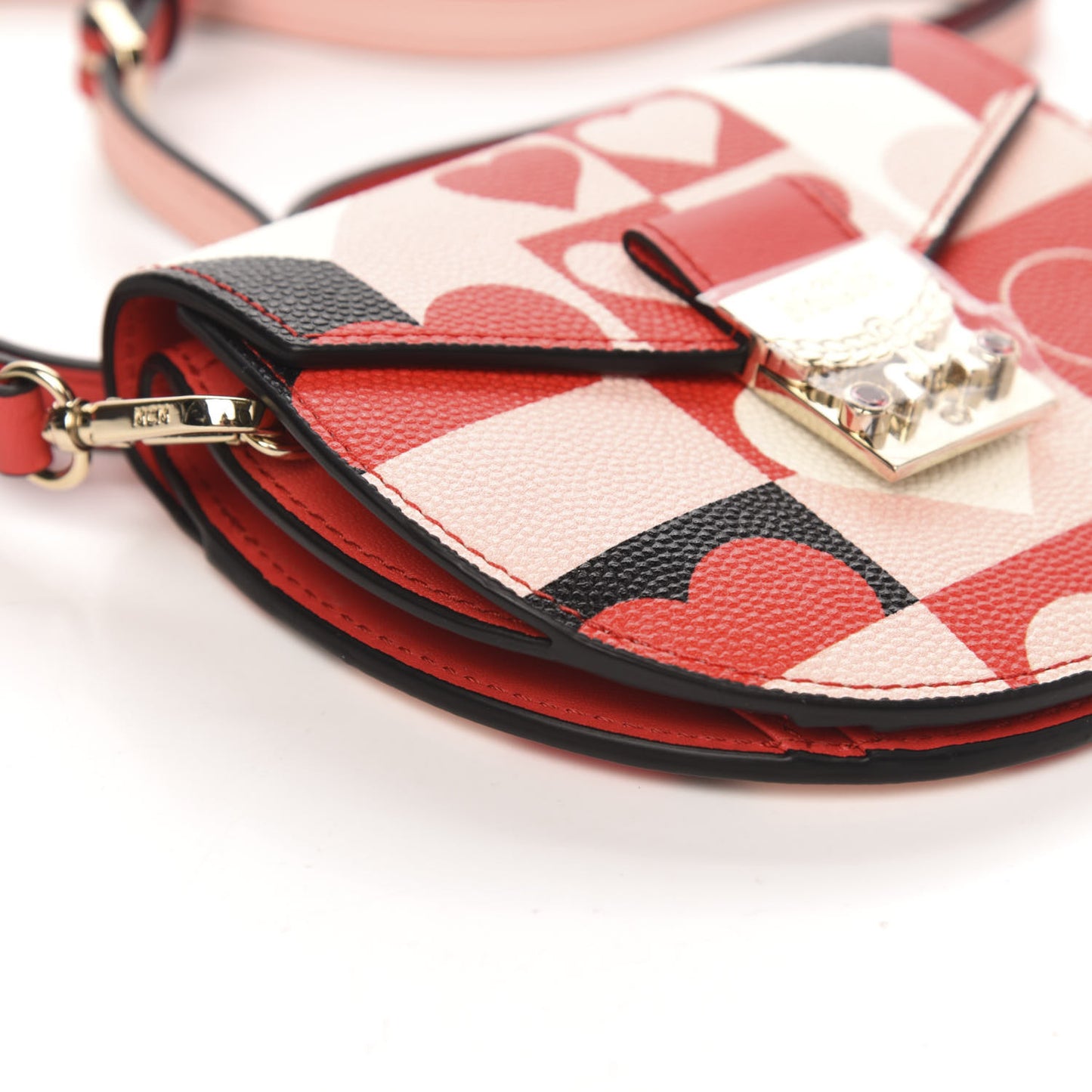 Calfskin Cubic Valentine Crossbody Wallet Multicolor