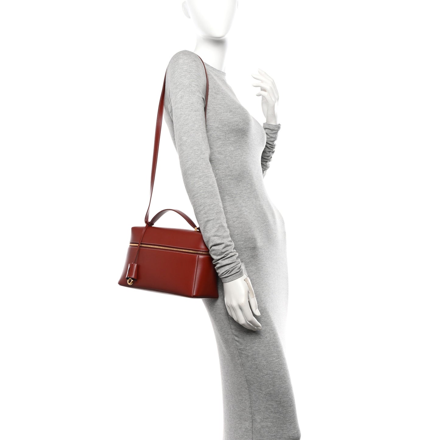 Saddle Calfskin Extra Bag L27 Deep Kummel