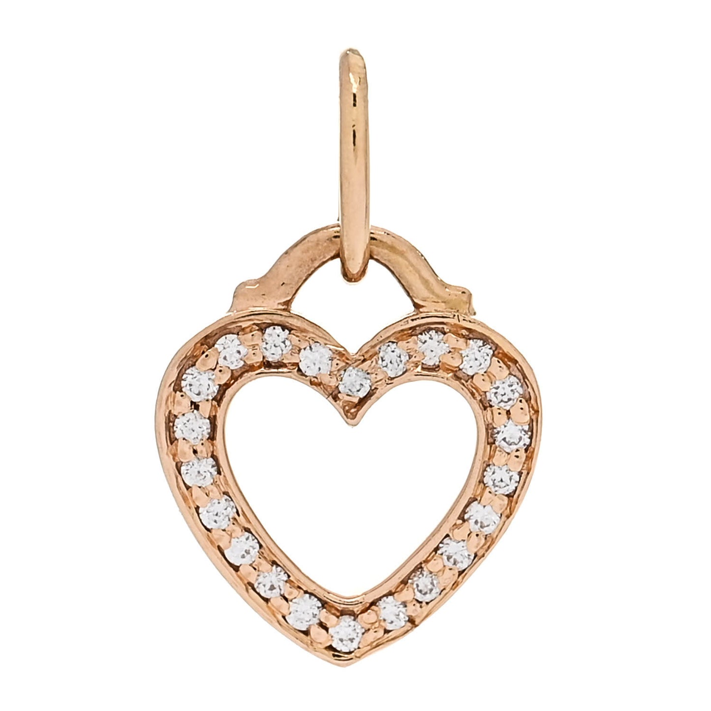 18K Rose Gold Diamond Sentimental Heart Pendant