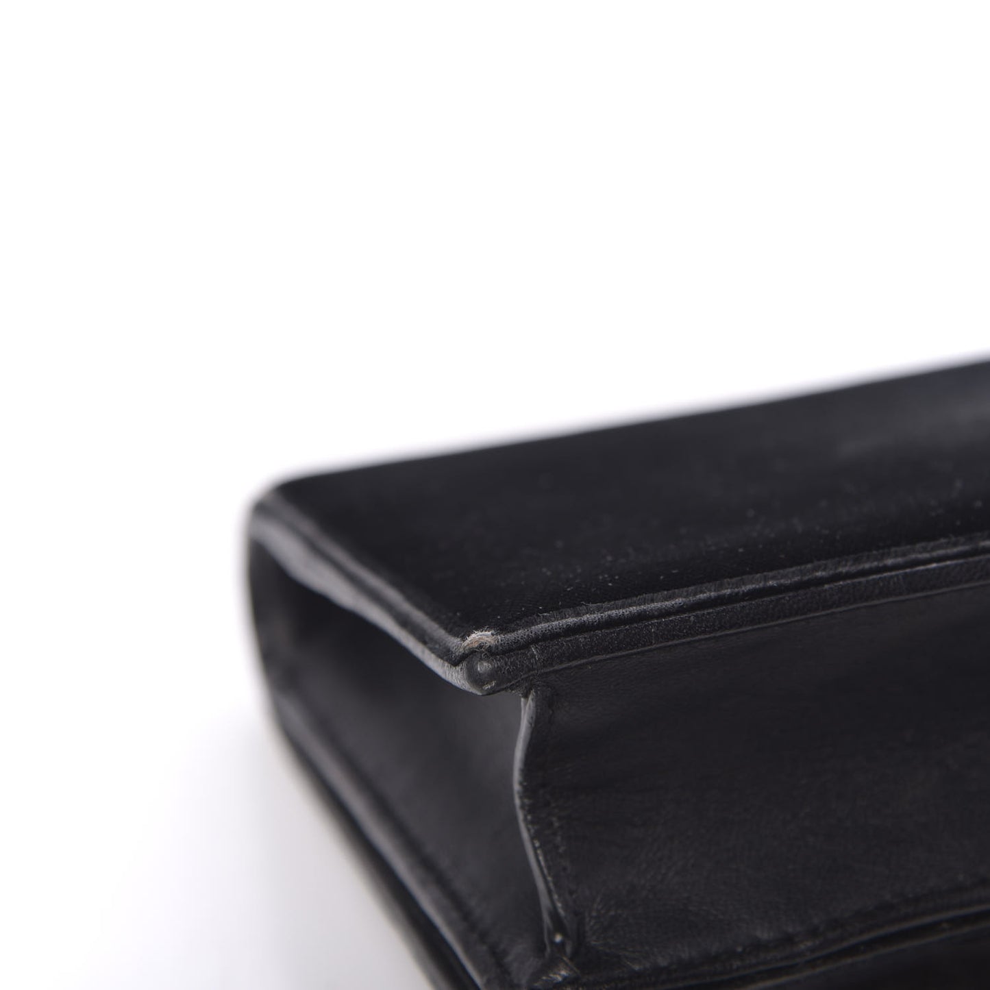 Velvet Crystal Monogram Tassel Chain Wallet Black
