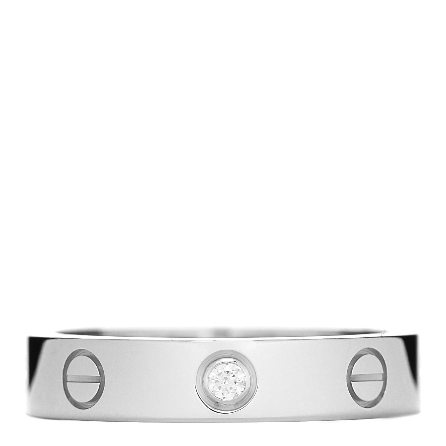 18K White Gold Diamond 4mm LOVE Wedding Band Ring 52 6