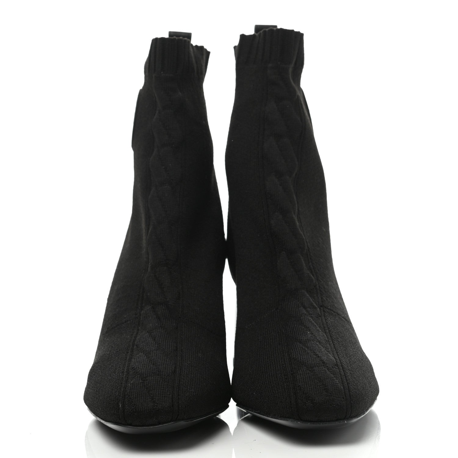 Hermes Knit Calfskin Volver Ankle Boots 39 Black 2 of 7