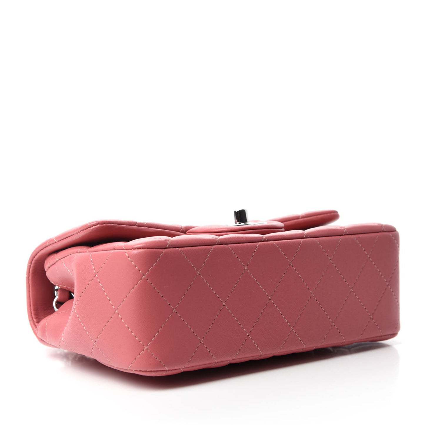 Lambskin Quilted Mini Rectangular Flap Pink
