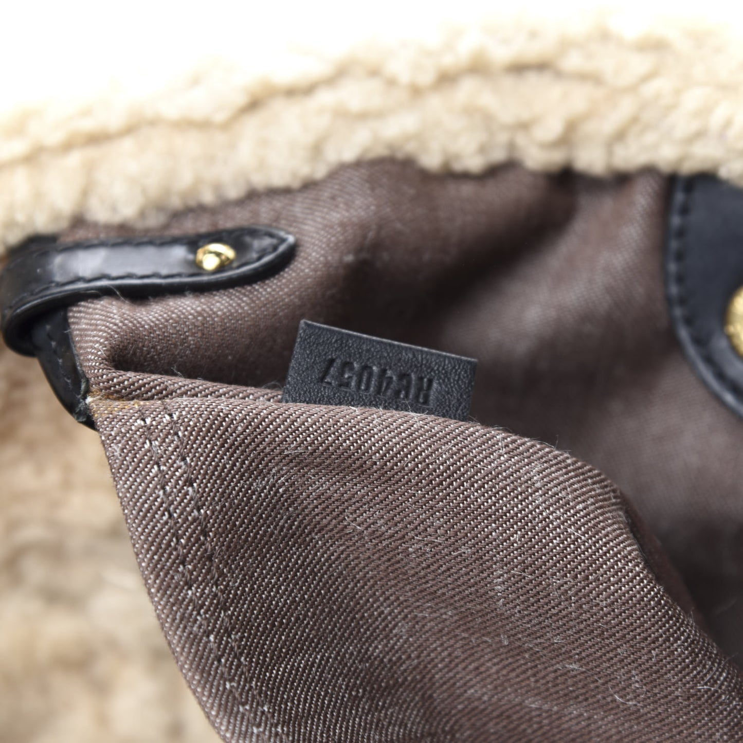 Patent Monogram Shearling Sac Thunder