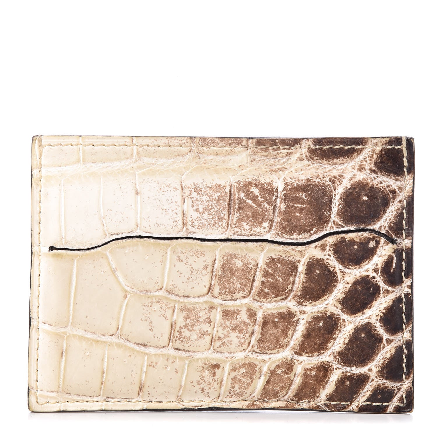 Hermes Matte Niloticus Crocodile Himalaya Petit H Card Case Blanc