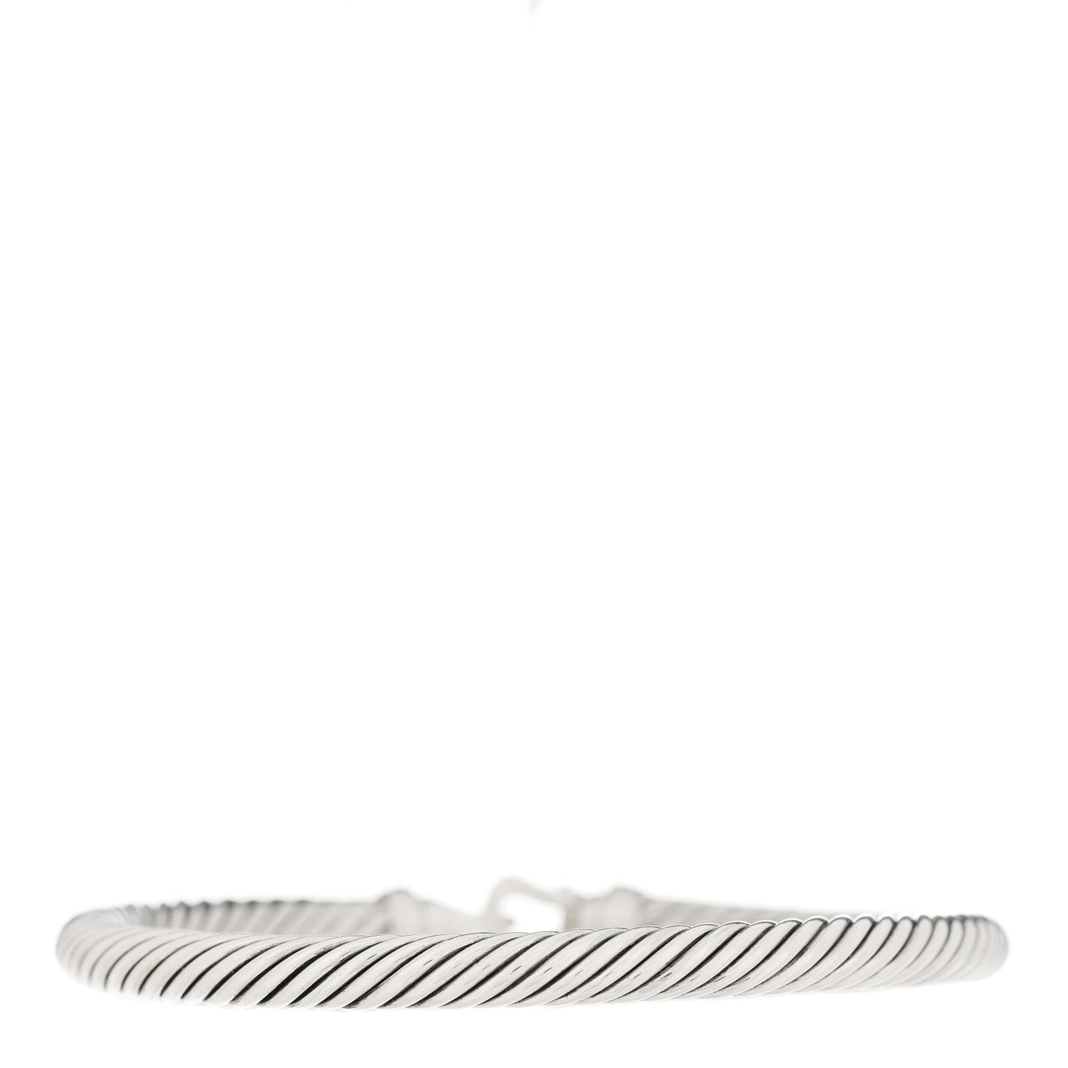 David Yurman Sterling Silver Diamond 5mm Cable Buckle Bracelet 2 of 3