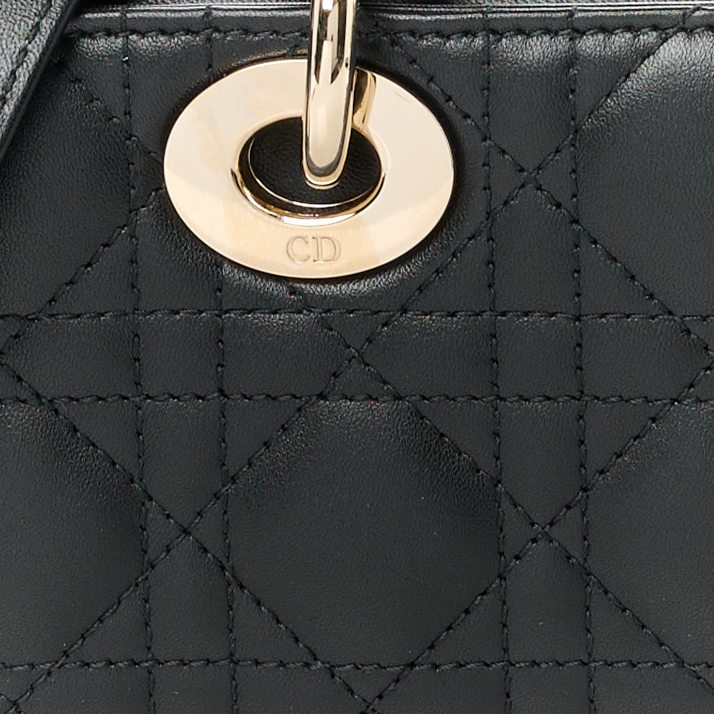 Lambskin Cannage Small Lady D-Joy Black