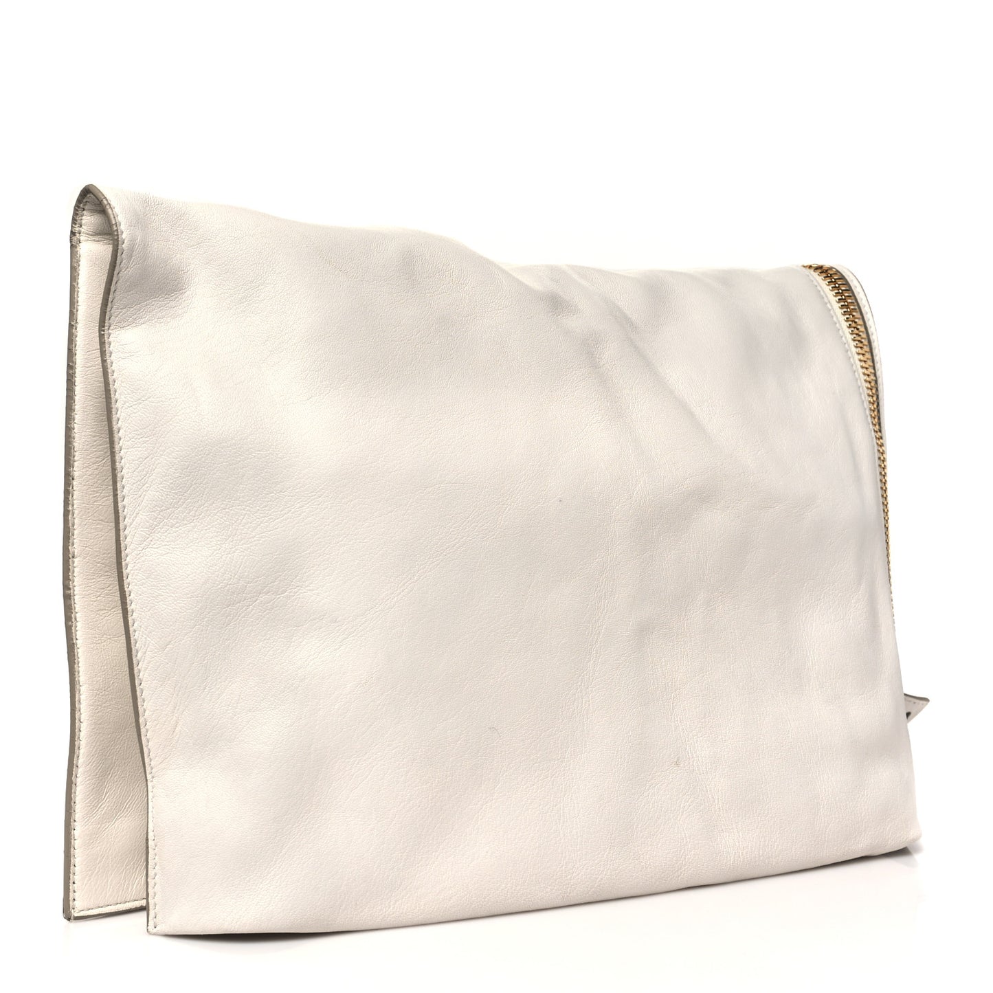 Ramskin Large Alix Padlock Zip Shoulder Bag White