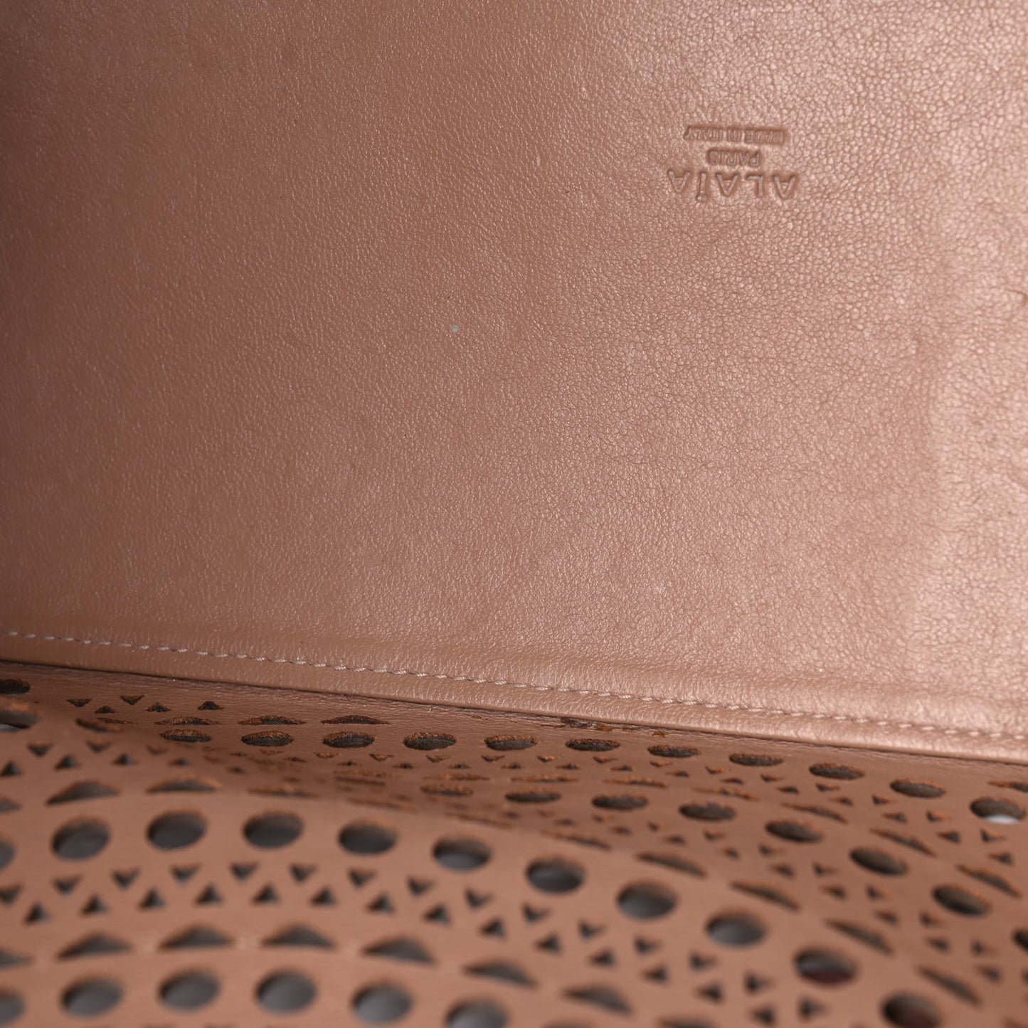 Calfskin Laser Cut Mina 32 Bag Brown