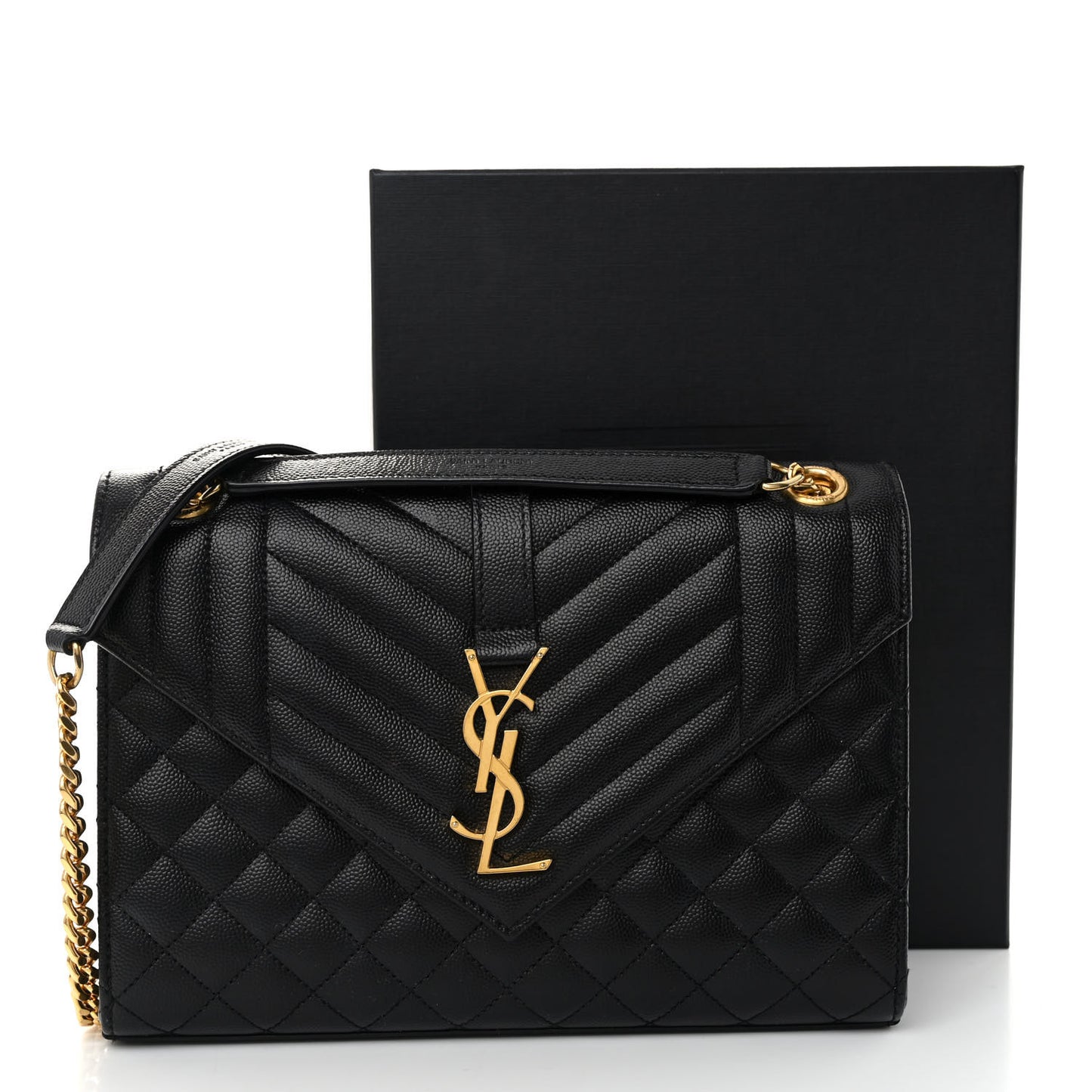 Grain De Poudre Textured Mixed Matelasse Triquilt Medium Monogram Satchel Black