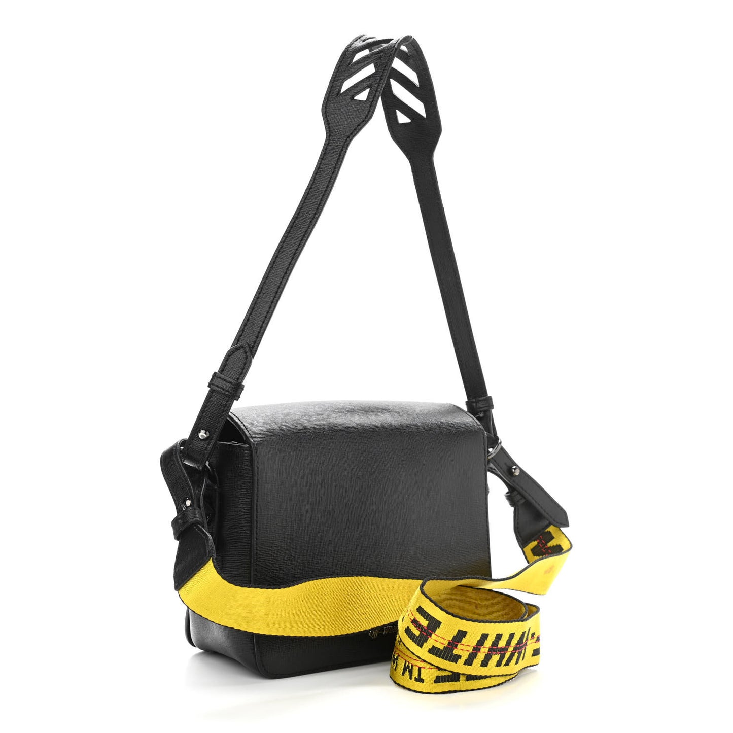 Calfskin Diag Striped Belt Bag Crossbody Black White