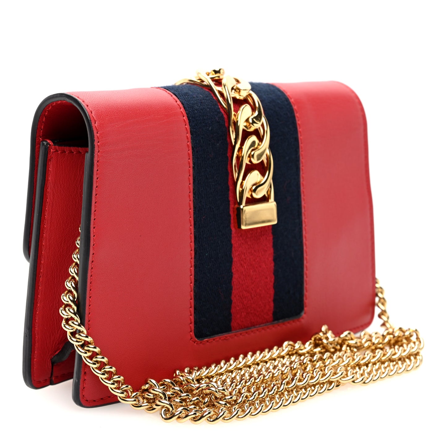 Calfskin Super Mini Sylvie Chain Shoulder Bag Hibiscus Red