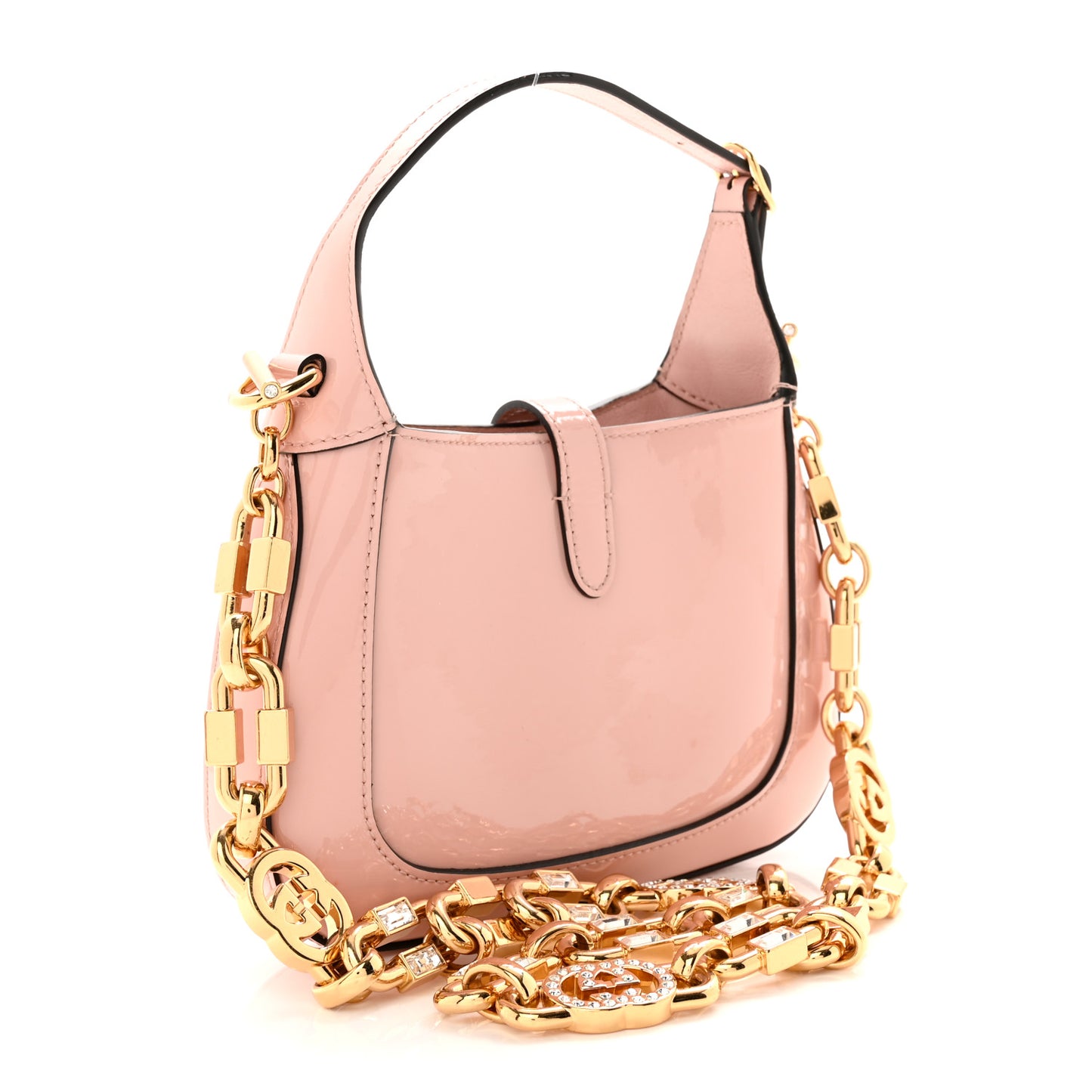 Patent Mini Jackie 1961 Crystal Hobo Pink