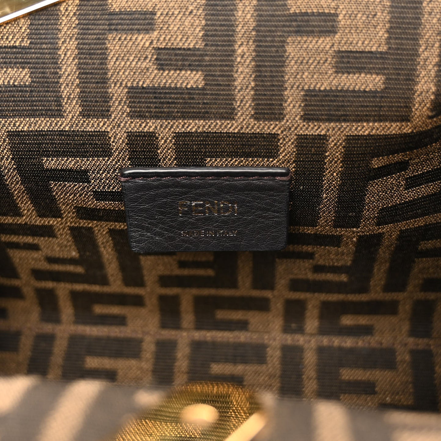 Shiny Nappa Small Fendi First Black
