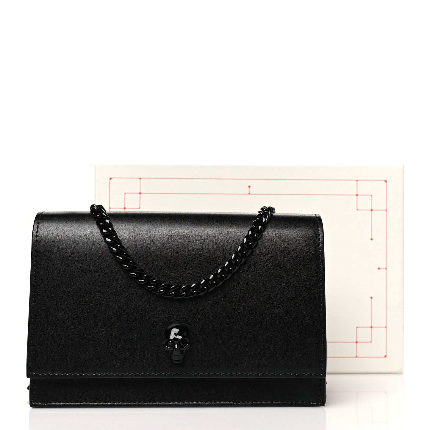 Calfskin Skull Small Crossbody Bag Black