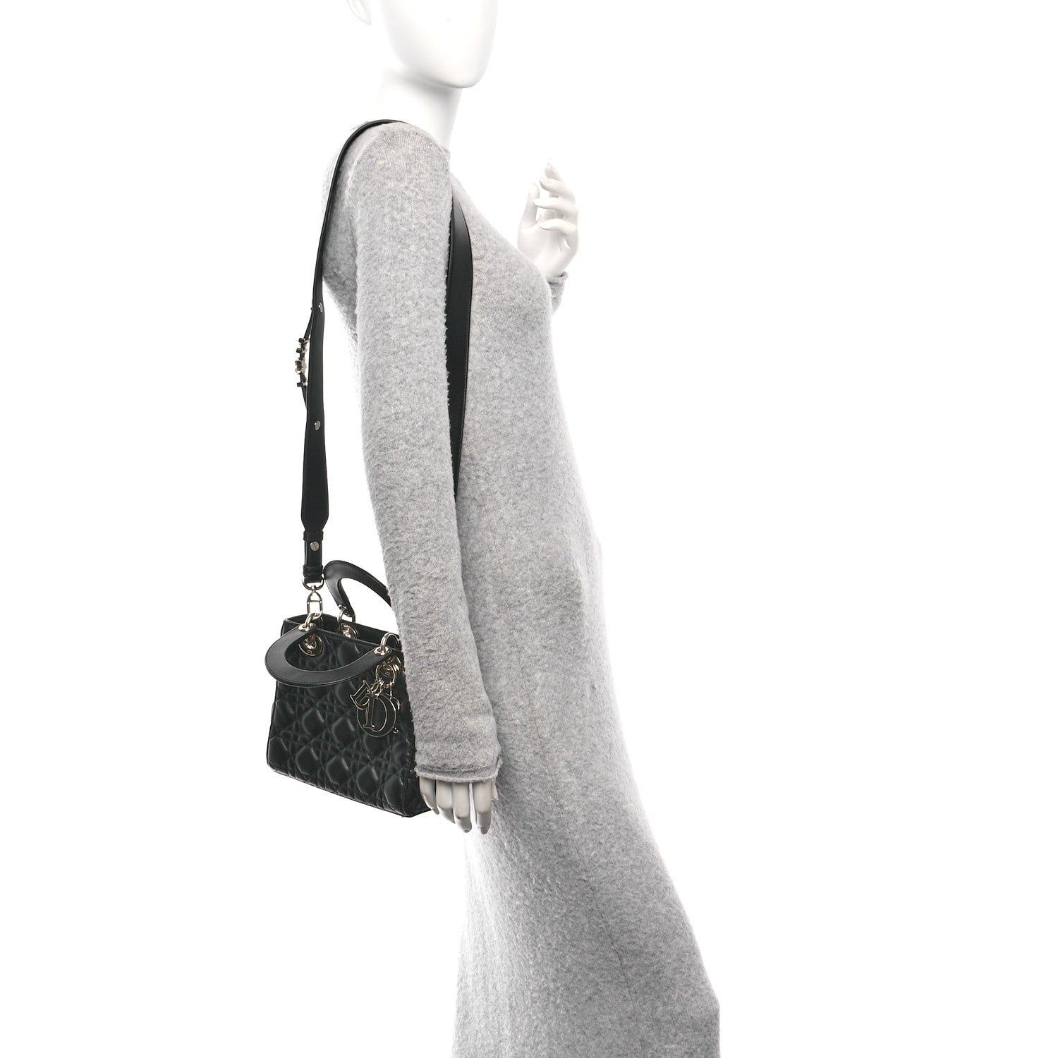 Christian Dior Lambskin Cannage Small My ABCDior Lady Dior Black 2 of 11